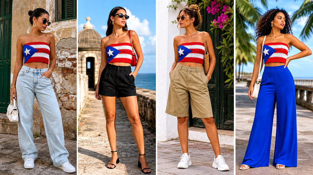 25 Puerto Rican Flag Crochet Top Outfit Ideas for Festival Pride