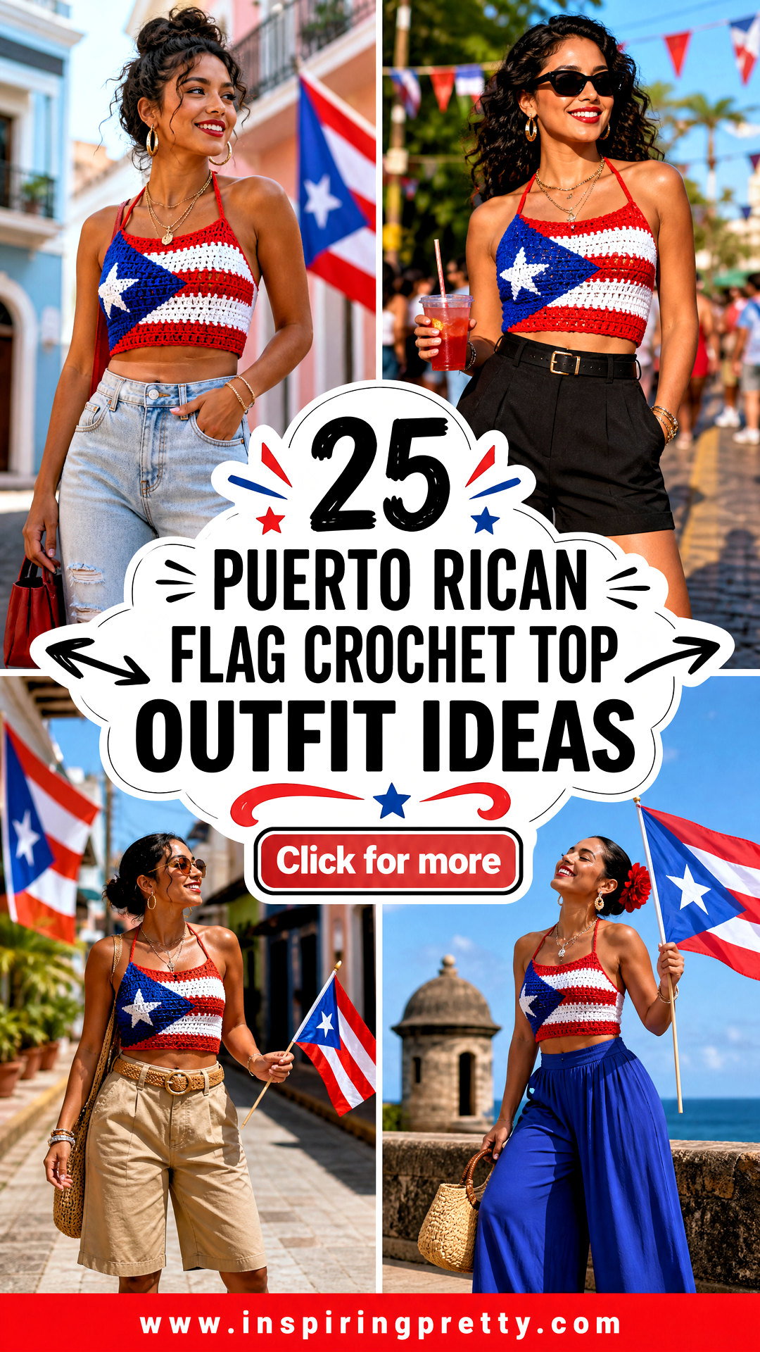 25 Puerto Rican Flag Crochet Top Outfit Ideas for Festival Pride - 25 Puerto Rican Flag Crochet Top Outfit Ideas for Festival Pride