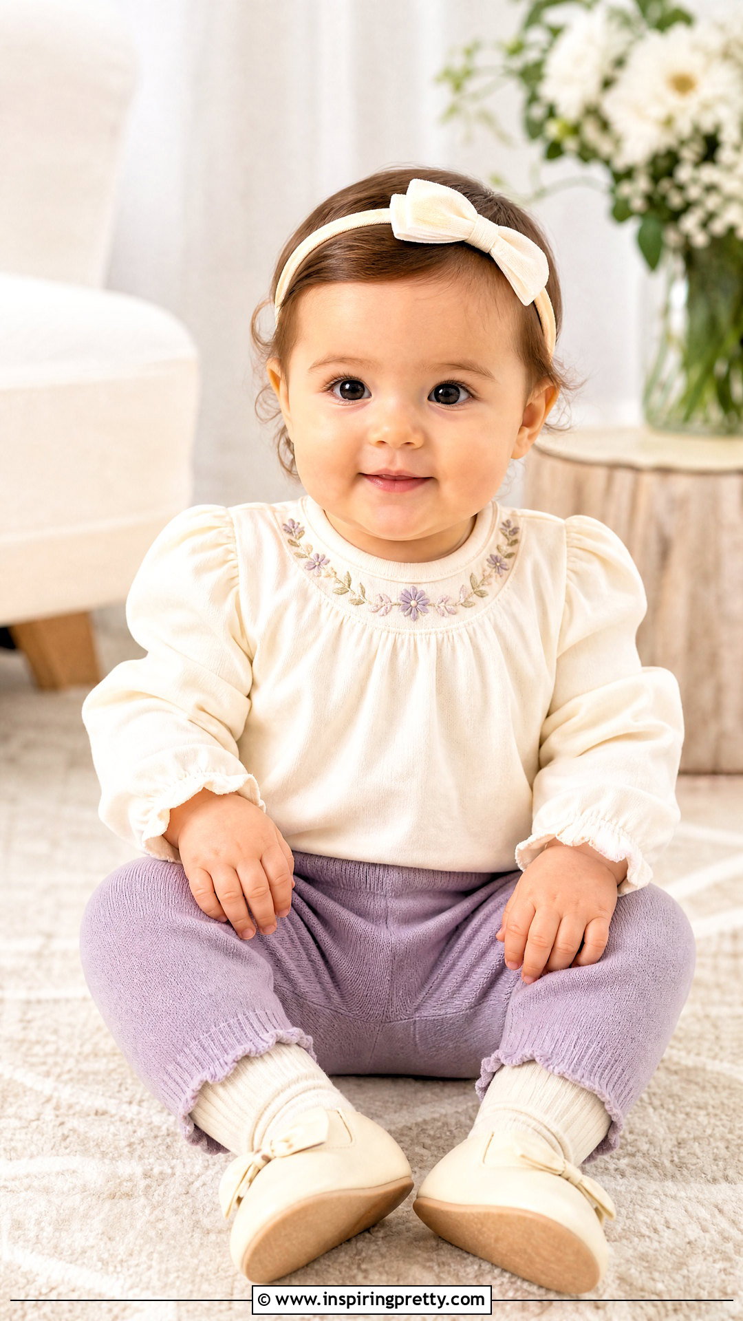Puff Sleeve Baby Top With Tapered Pants - 50 baby tops designs