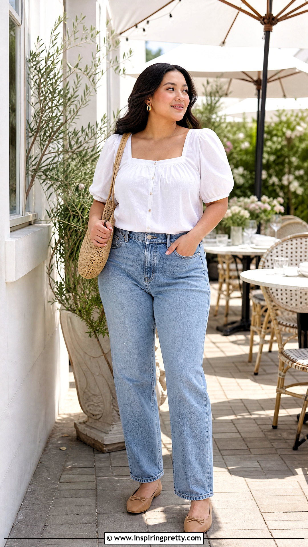 Puff Sleeve Blouse Casual Outfit - 50 casual tops for women