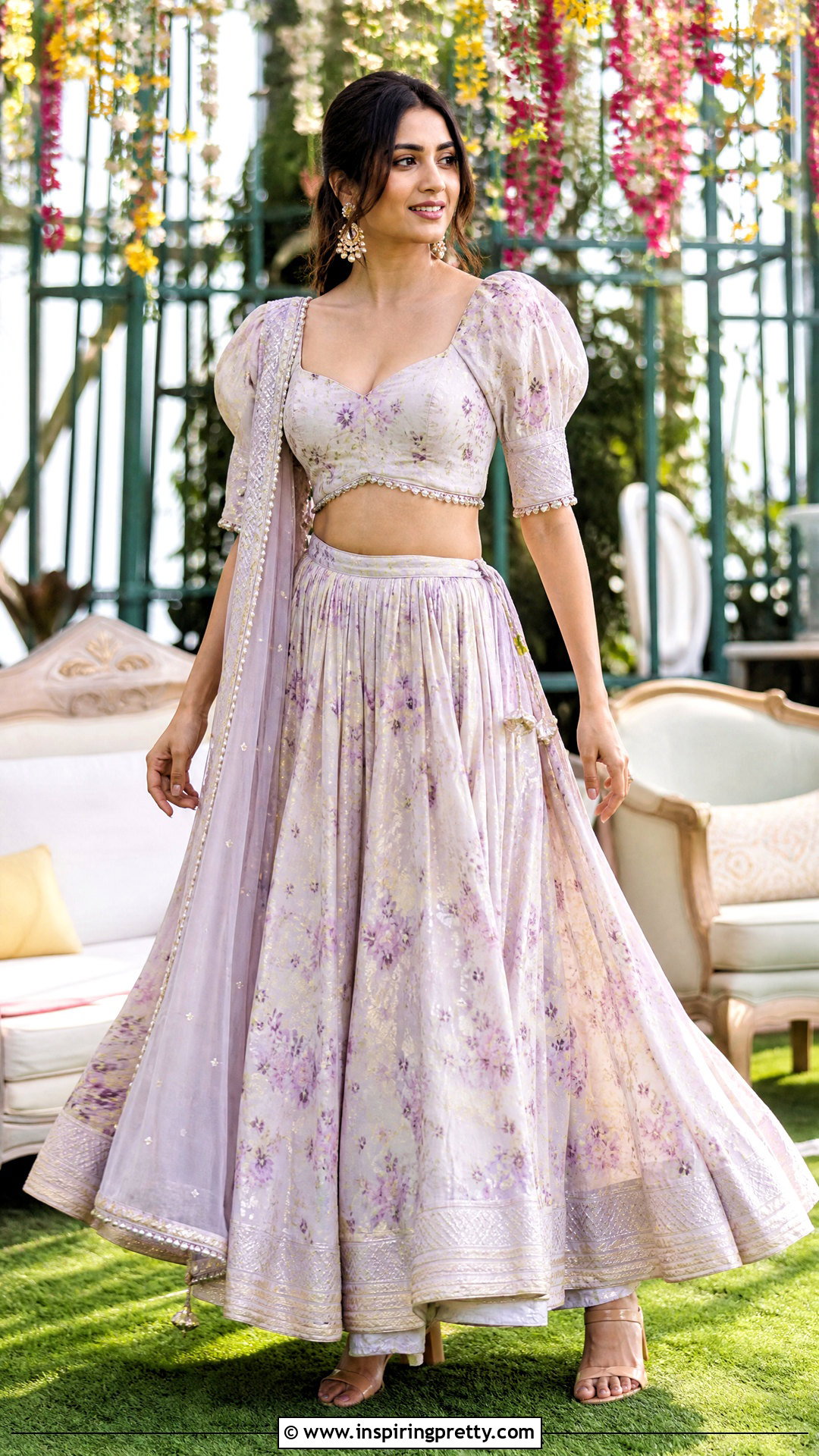 Puff Sleeve Choli With Lehenga - 50 traditional tops for women