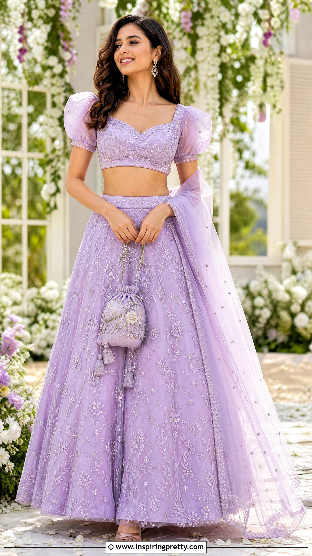 Puff Sleeve Crop Top Lehenga - 50 lehenga blouse designs crop tops outfit ideas