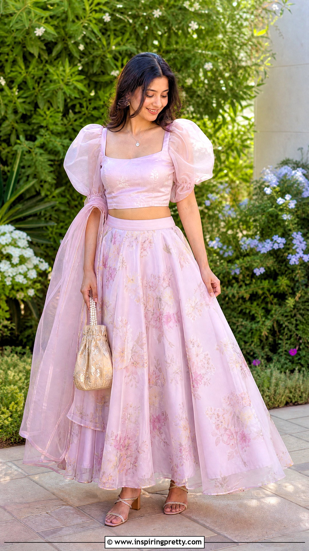 Puff Sleeve Lehenga Top - 50 lehenga top design ideas