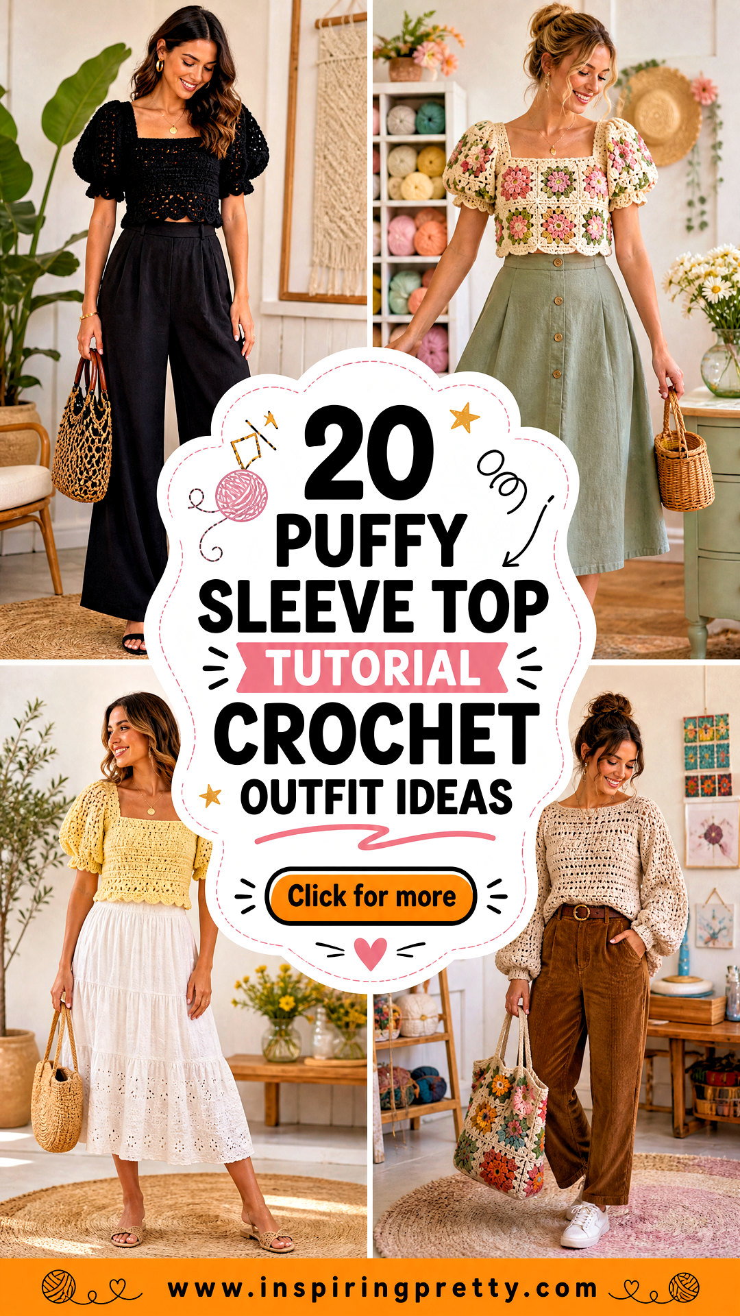20 Puffy Sleeve Top Tutorial Crochet Outfit Ideas for Beginners - 20 Puffy Sleeve Top Tutorial Crochet Outfit Ideas for Beginners