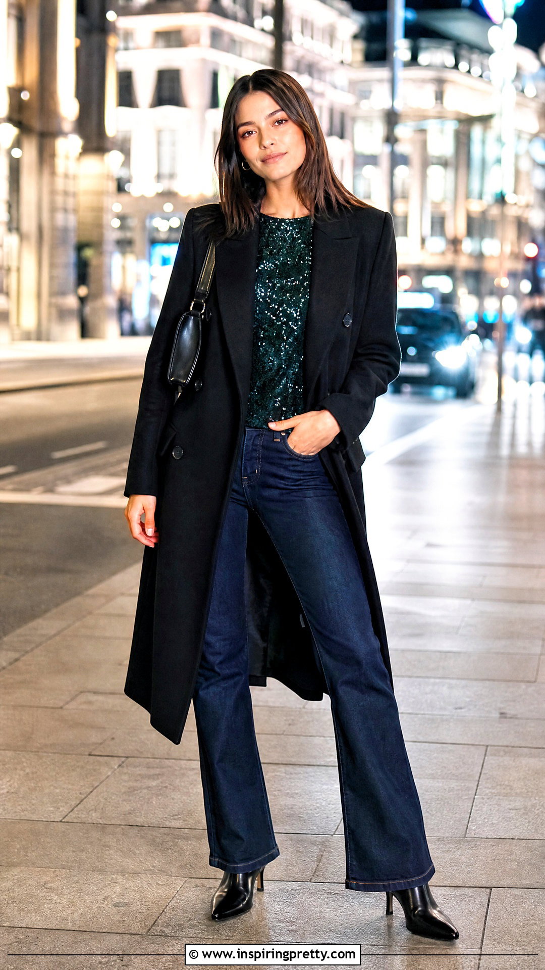 Pull And Bear Sequin Top With Dark Wash Jeans - 25 pull and bear sequin top outfit ideas
