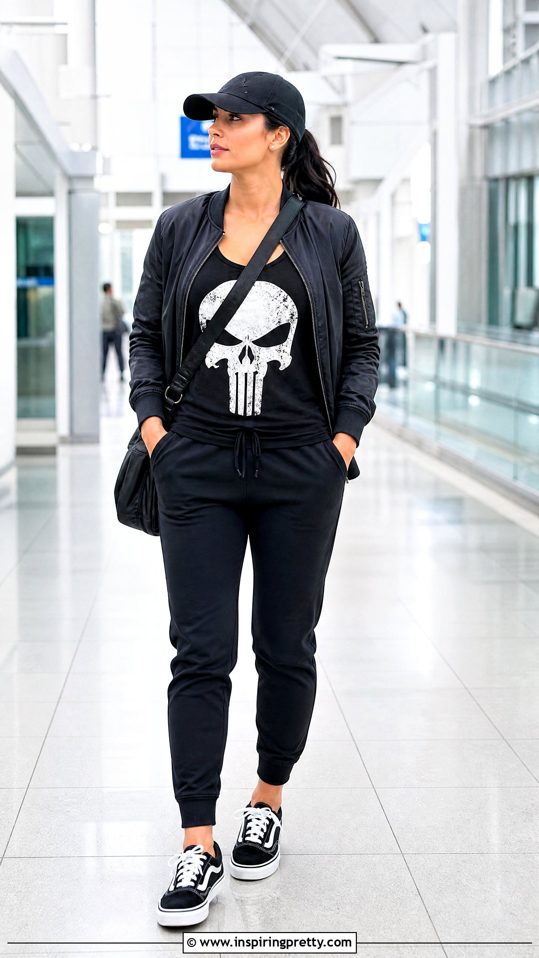 Punisher Tank Top With Joggers And Bomber Jacket - 20 punisher tank top outfit ideas