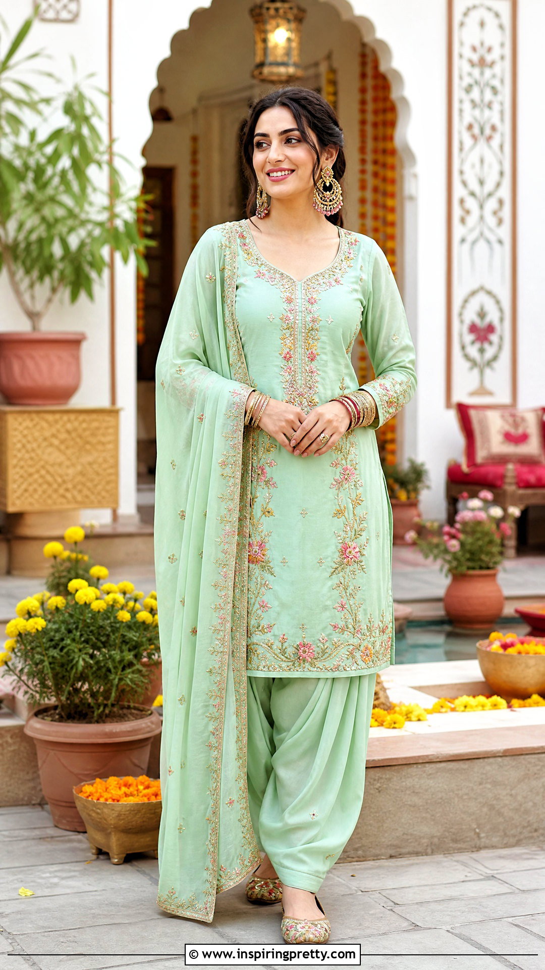 Punjabi Kurti Top With Salwar Pants - 50 kurti top outfit ideas