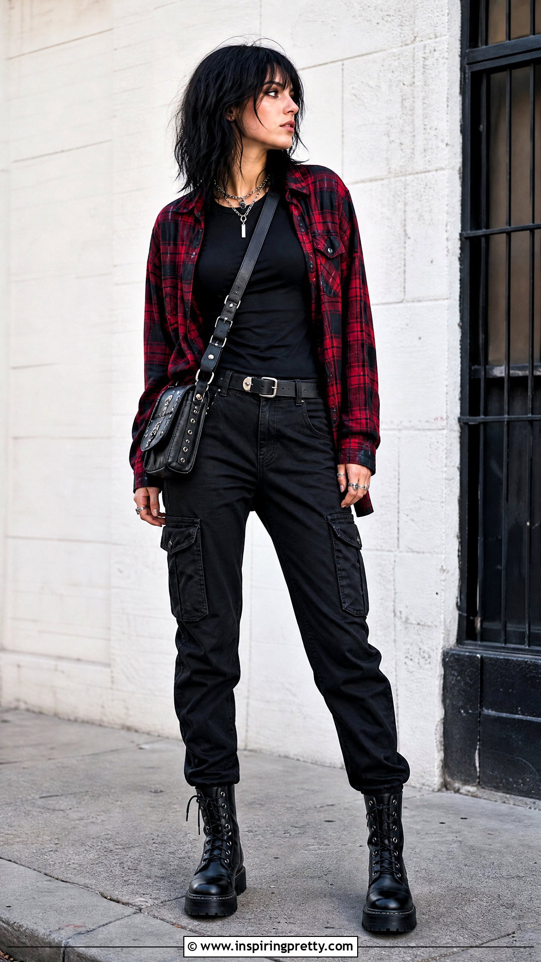 Punk Plaid Long Sleeve Top Outfit - 50 long sleeve tops aesthetics