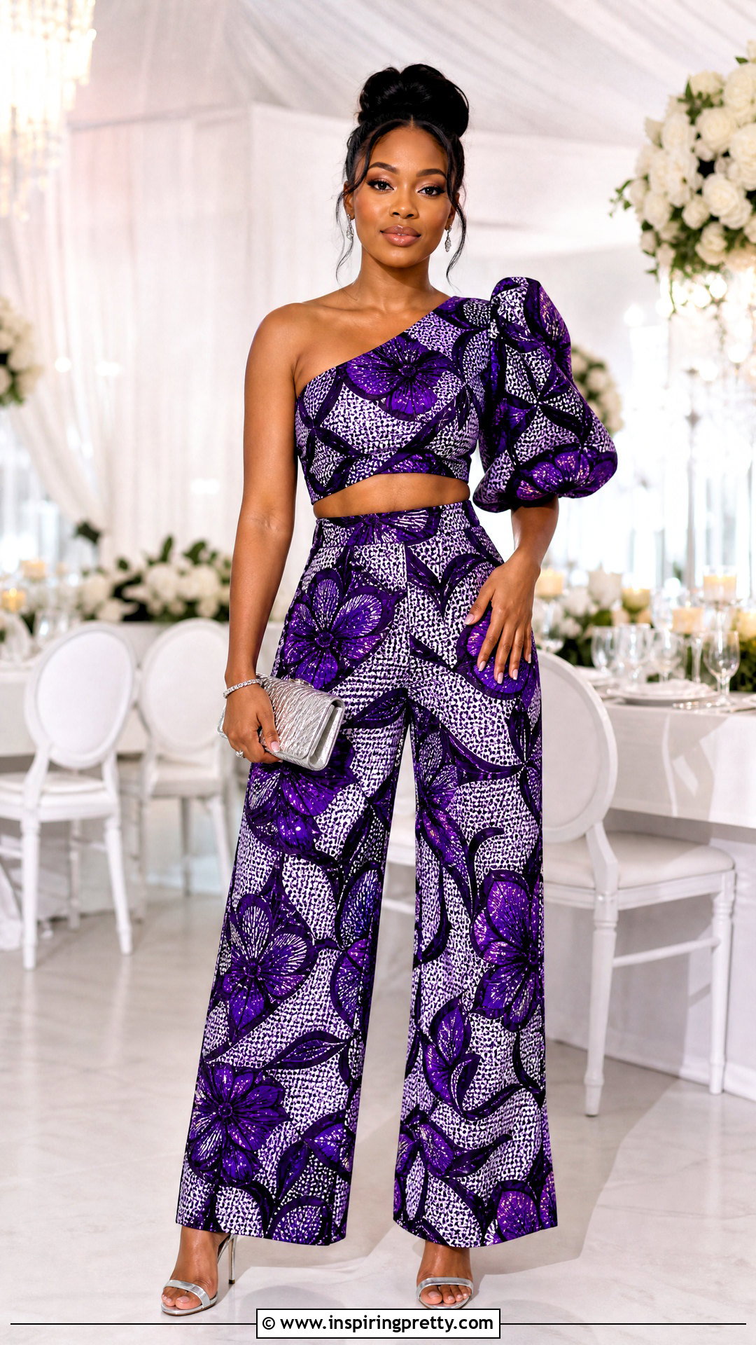 Purple Ankara Crop Top And Palazzo Pants - 50 ankara crop top and palazzo pants