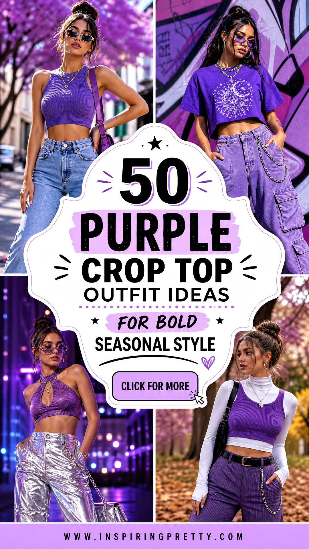50 Purple Crop Top Outfit Ideas for Bold Seasonal Style - 50 Purple Crop Top Outfit Ideas for Bold Seasonal Style