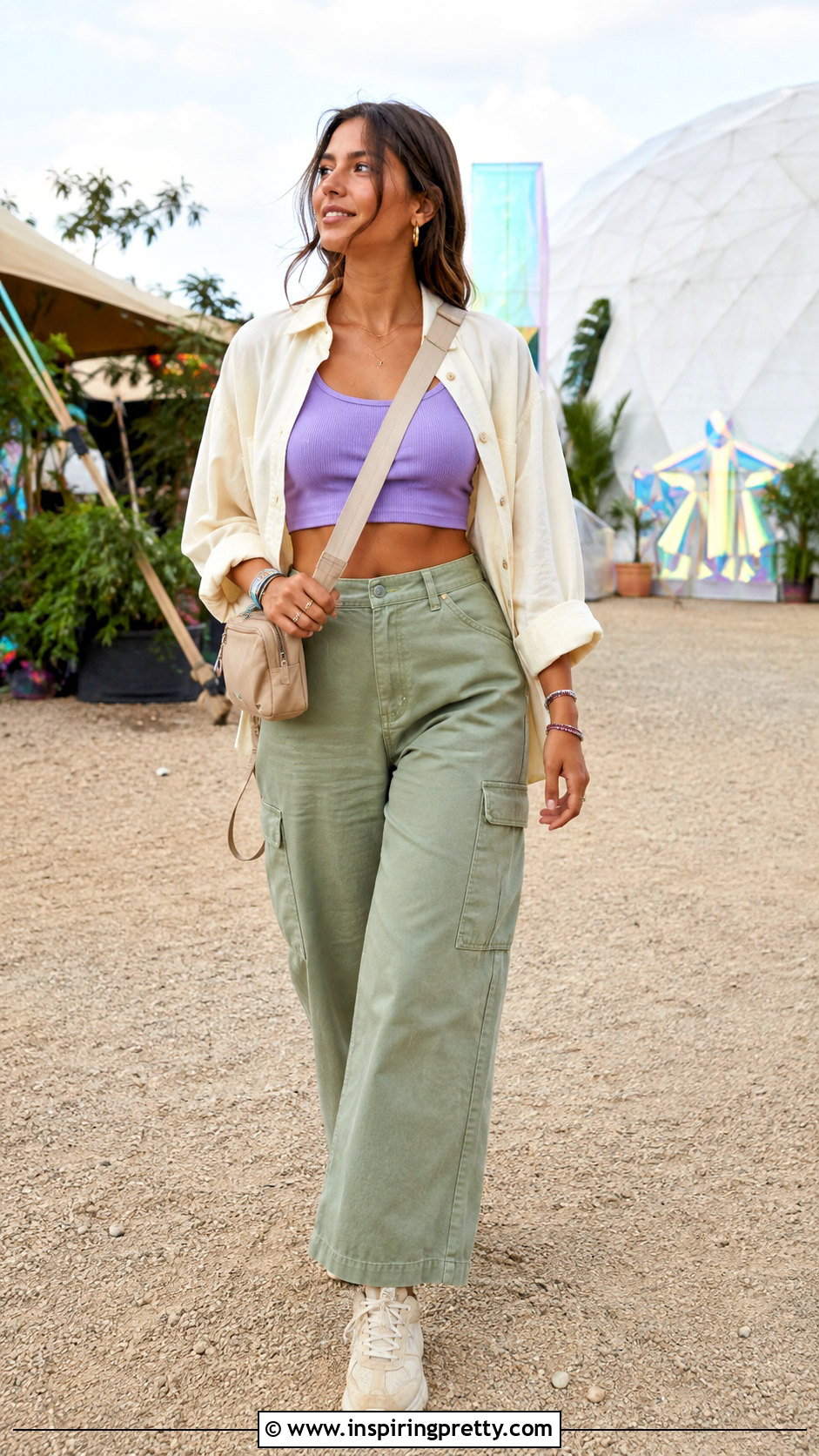 Purple Crop Top With Green Cargo Pants - 25 purple crop top aesthetic ideas