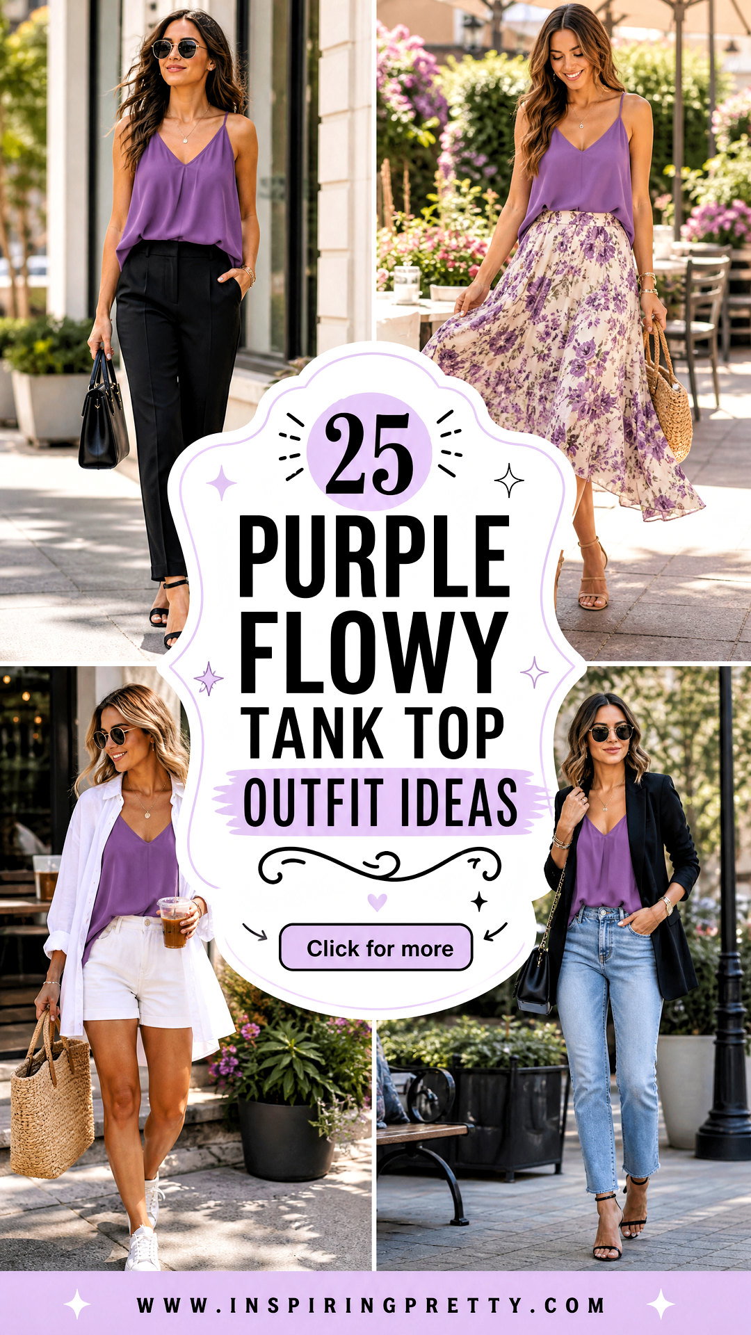 25 Purple Flowy Tank Top Outfit Ideas for Chic Summer Days - 25 Purple Flowy Tank Top Outfit Ideas for Chic Summer Days