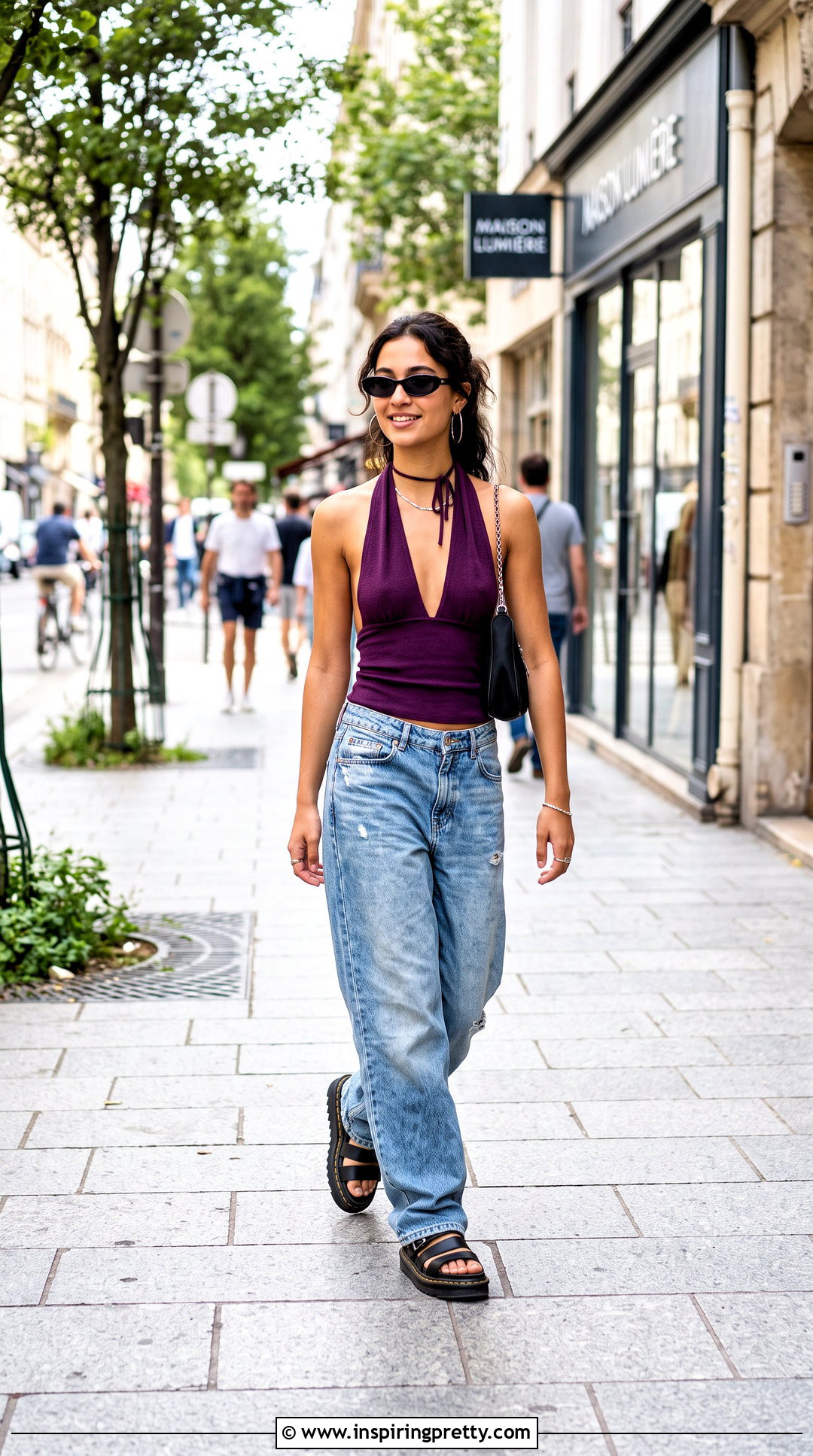 Purple Halter Top With Baggy Jeans - 25 Urban Outfitters Purple Tops