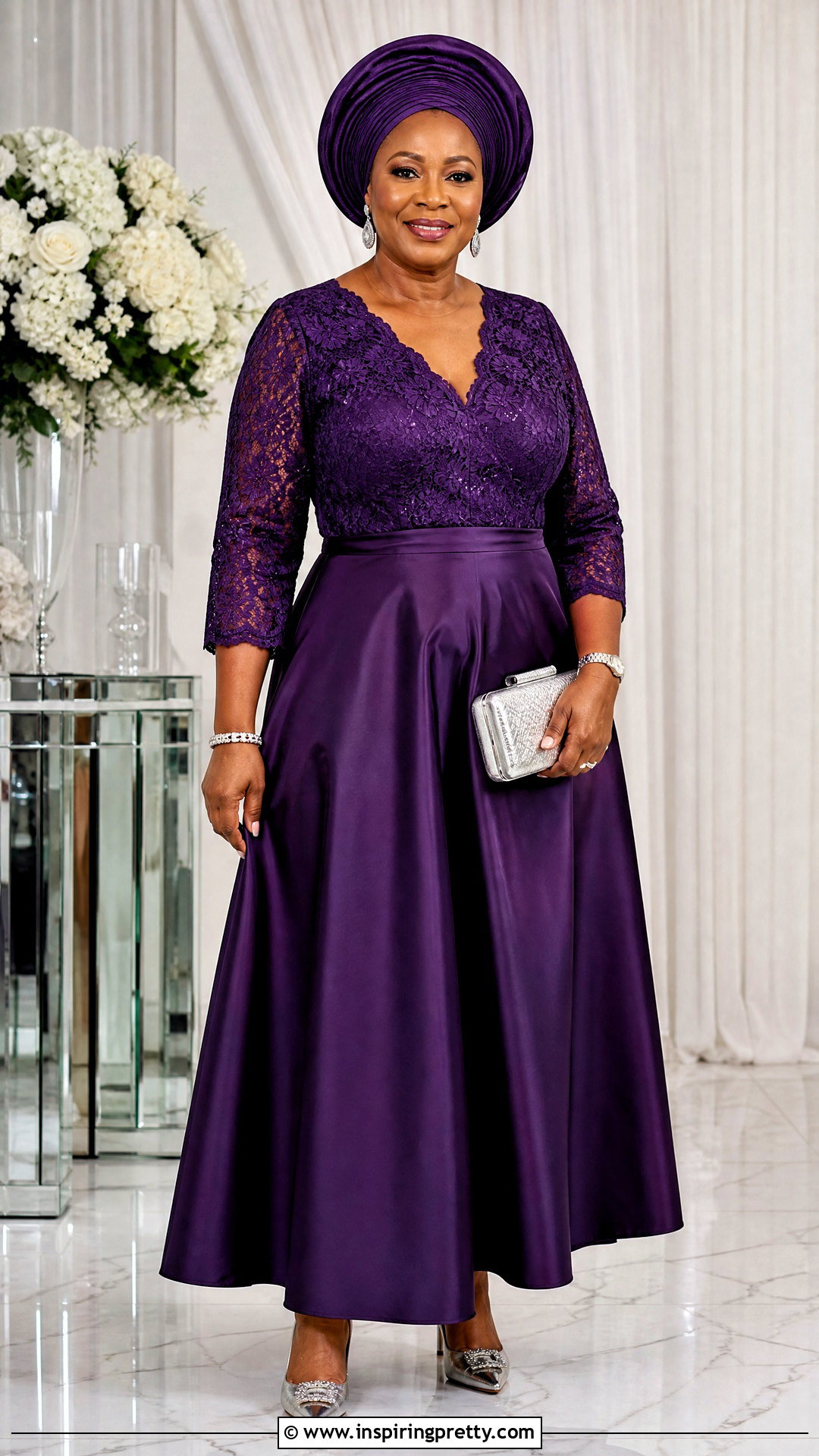 Purple Lace Top And A Line Skirt - 50 skirt and top lace styles