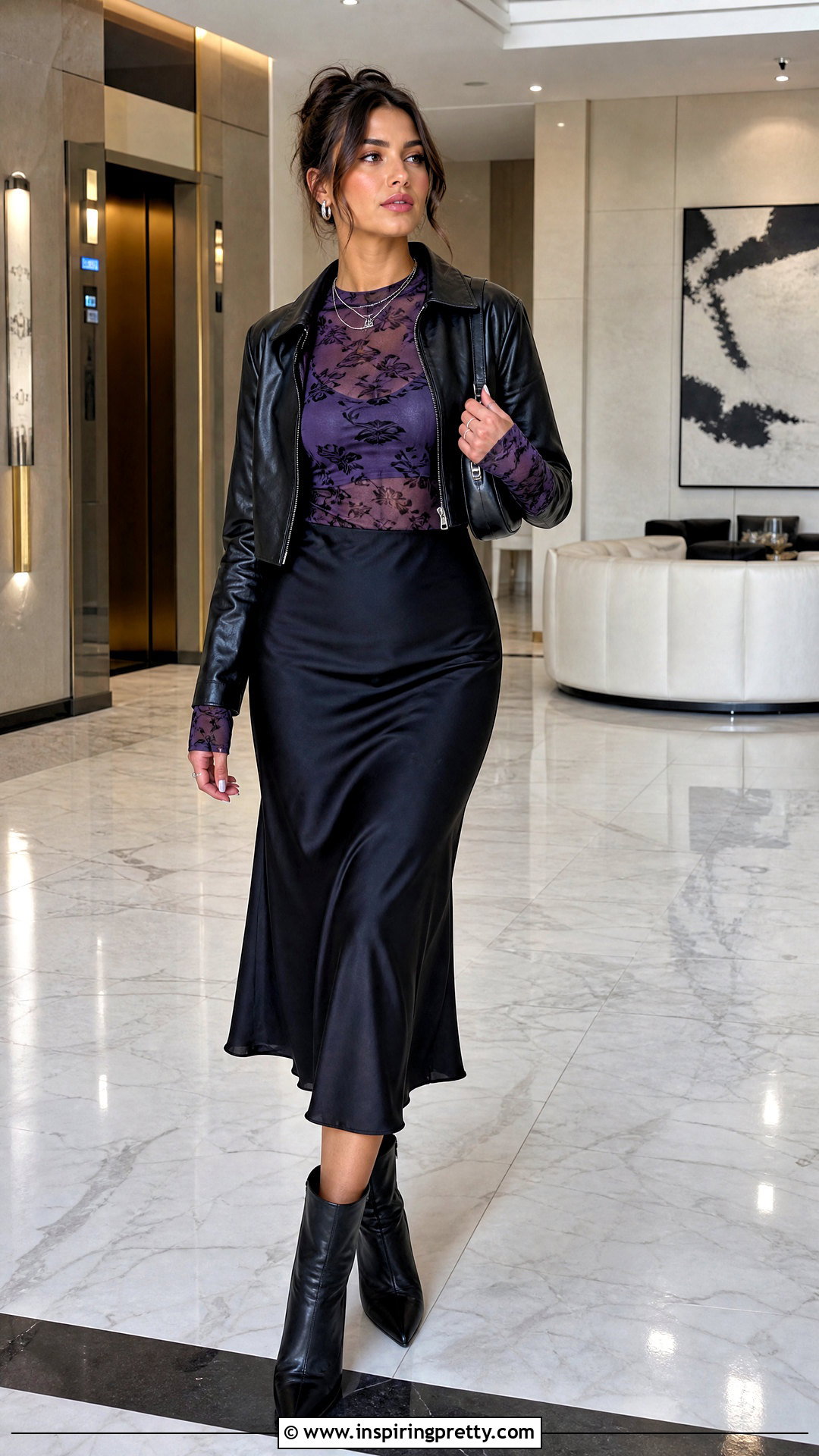 Purple Mesh Top With Satin Midi Skirt - 25 Urban Outfitters Purple Tops