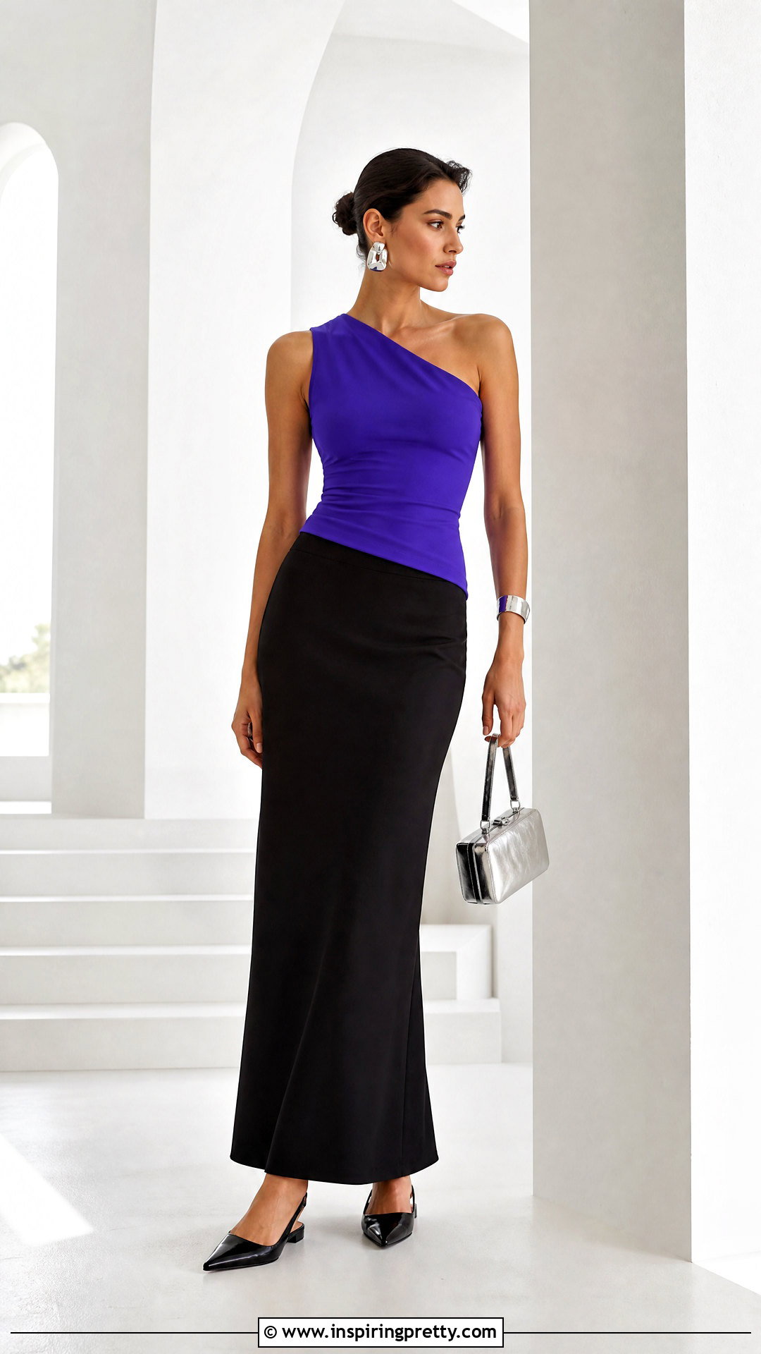 Purple One Shoulder Top With Column Skirt - 25 Urban Outfitters Purple Tops