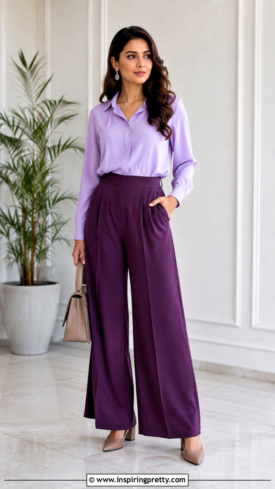 Purple Palazzo Pants With Lilac Top - 50 palazzo and top styles