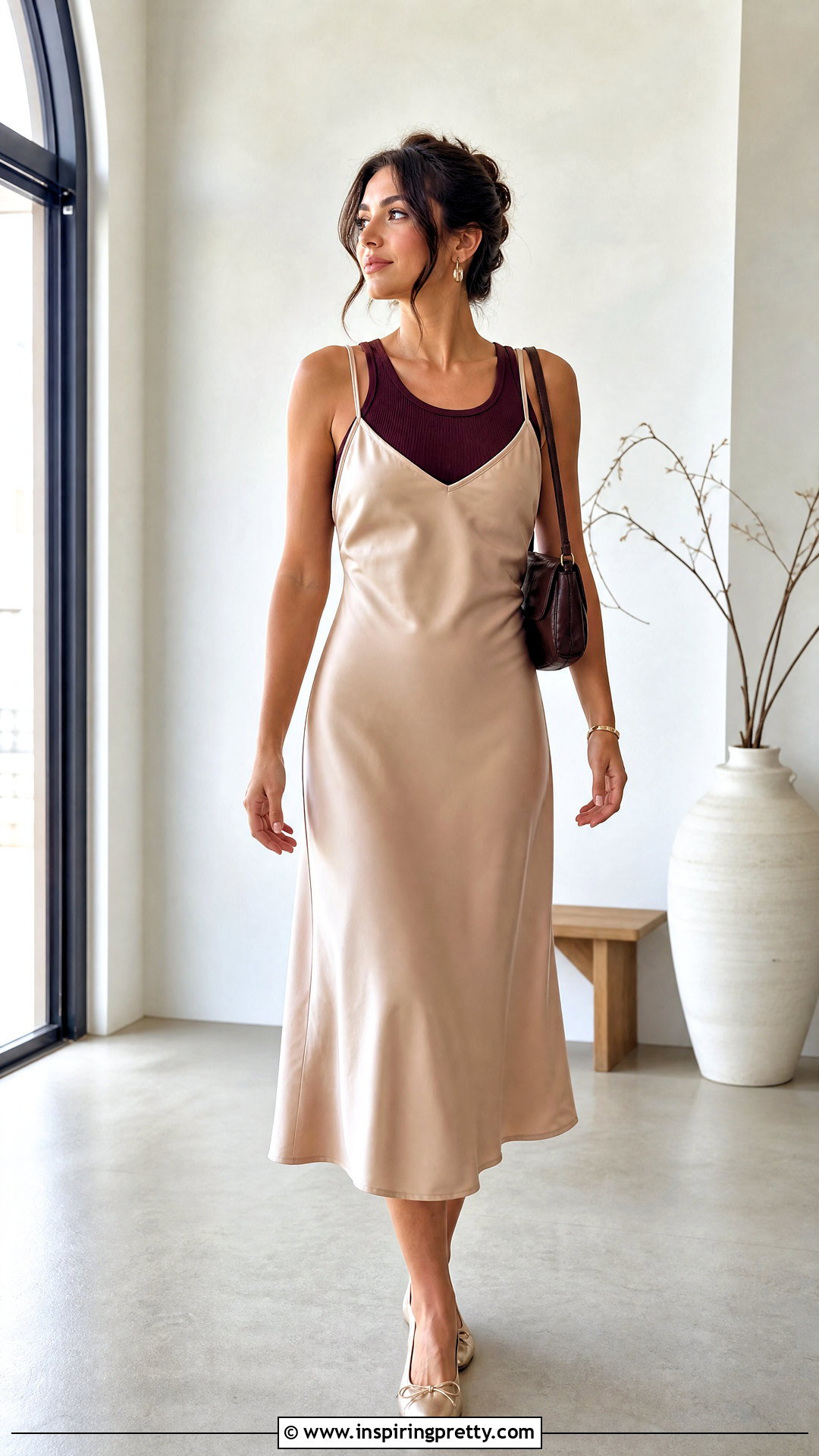 Purple Tank Top With a Slip Dress - 50 purple tank top outfit ideas