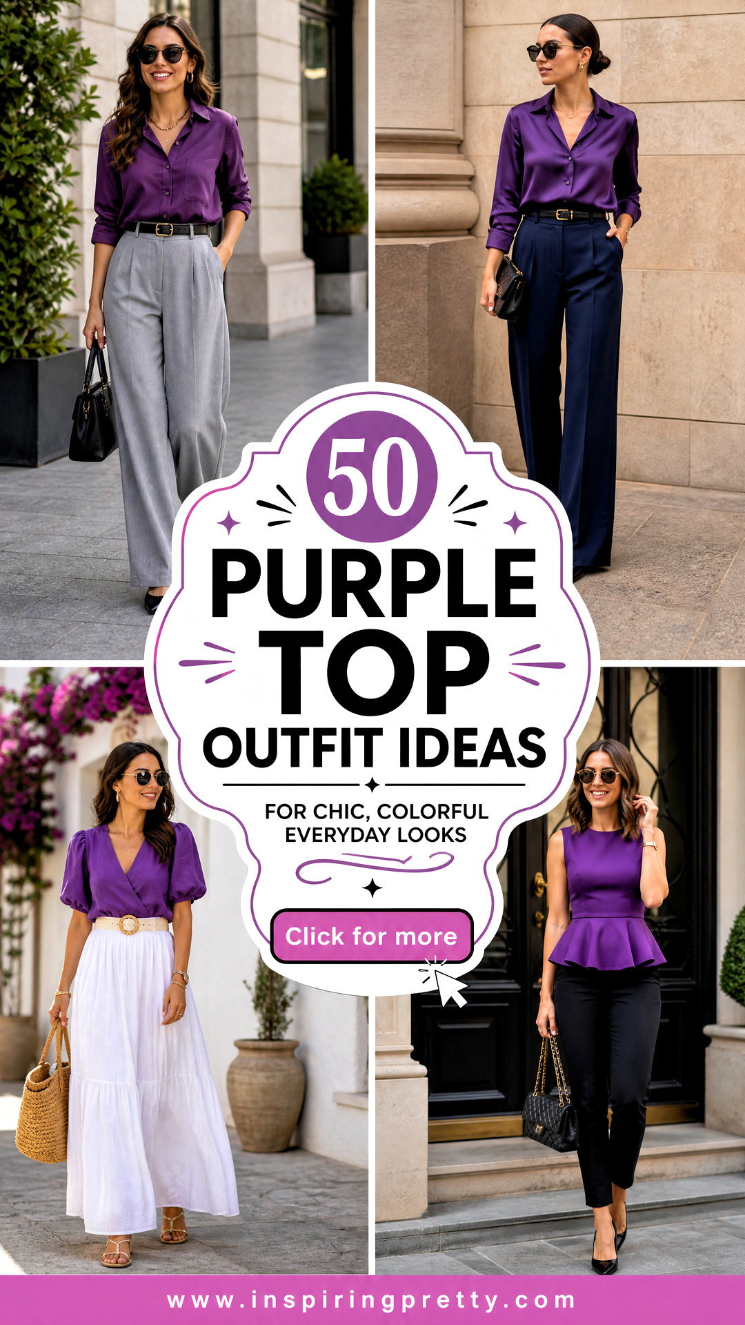 50 Purple Top Outfit Ideas for Chic Colorful Everyday Looks - 50 Purple Top Outfit Ideas for Chic, Colorful Everyday Looks