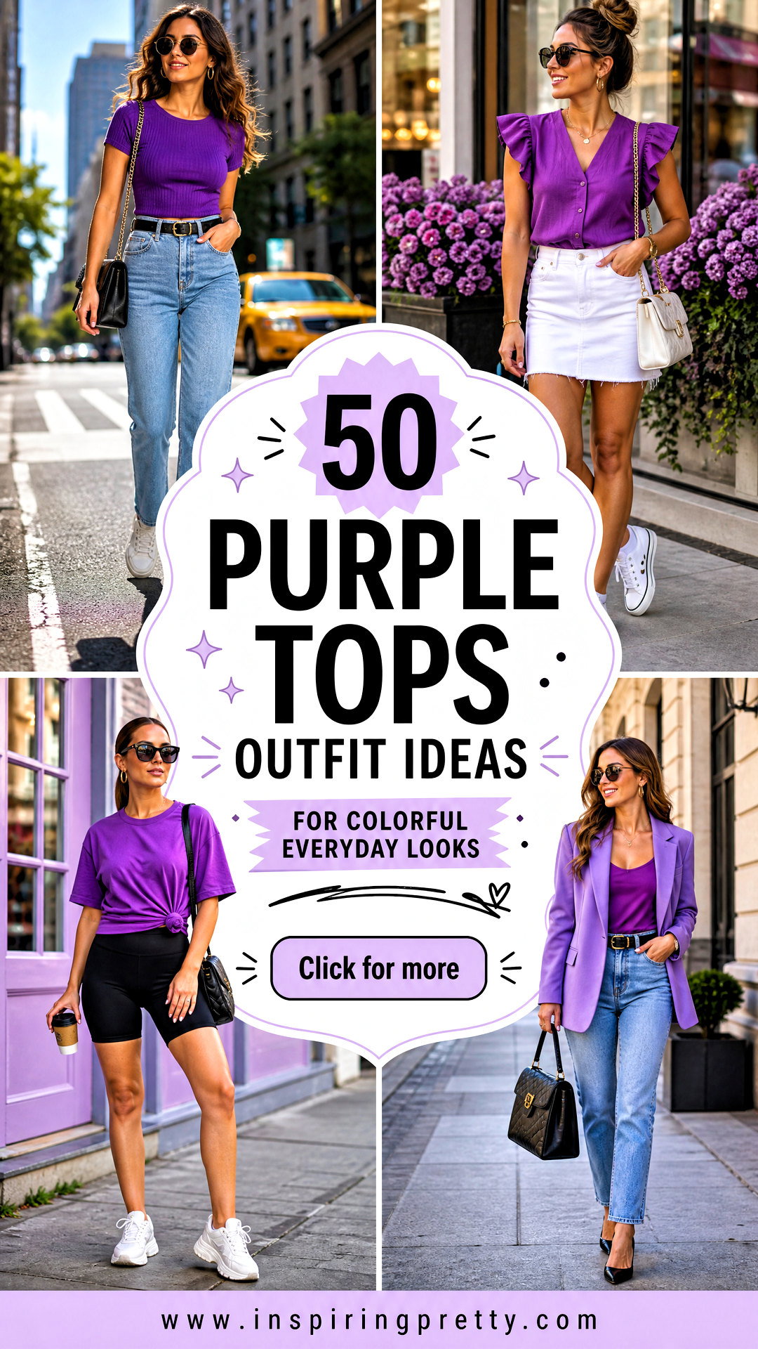 50 Purple Tops Outfit Ideas for Colorful Everyday Looks - 50 Purple Tops Outfit Ideas for Colorful Everyday Looks