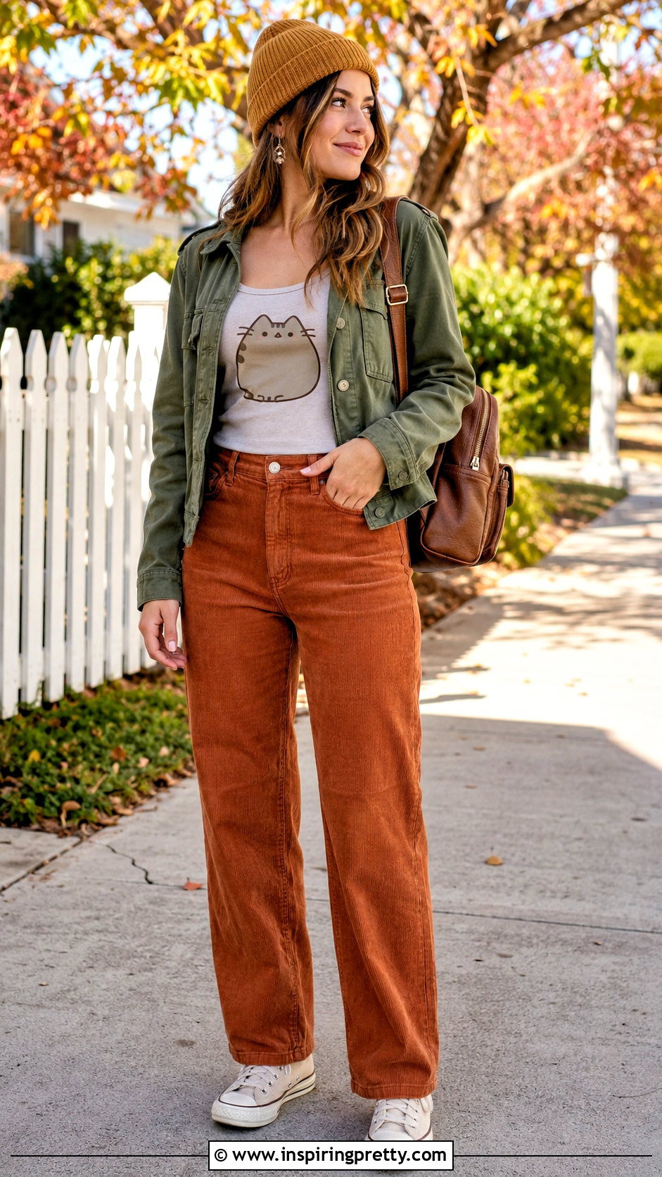 Pusheen Tank Top With Corduroy Pants Outfit - 25 pusheen tank top outfit ideas