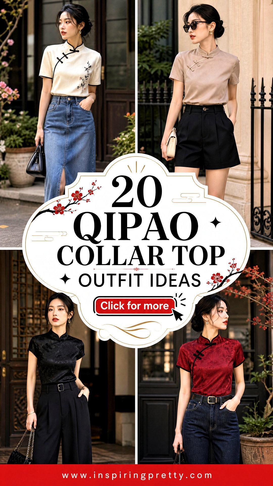 20 Qipao Collar Top Outfit Ideas for Fresh Modern Elegance - 20 Qipao Collar Top Outfit Ideas for Fresh, Modern Elegance