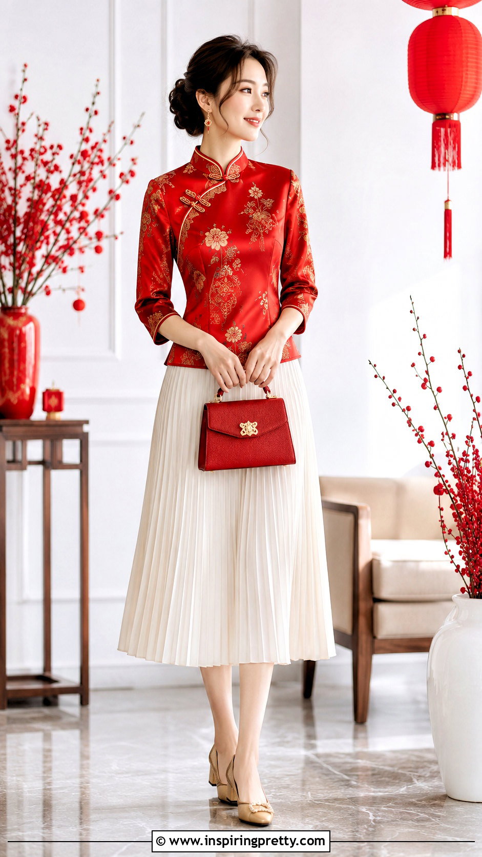 Qipao Top Lunar New Year Outfit - 50 qipao top outfit ideas