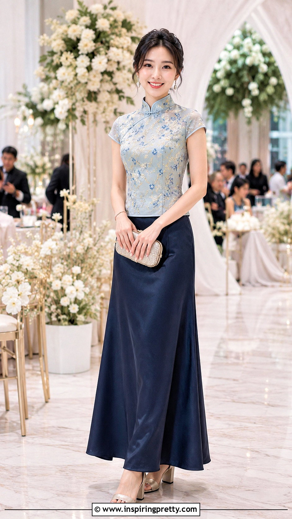 Qipao Top Wedding Guest Outfit - 50 qipao top outfit ideas