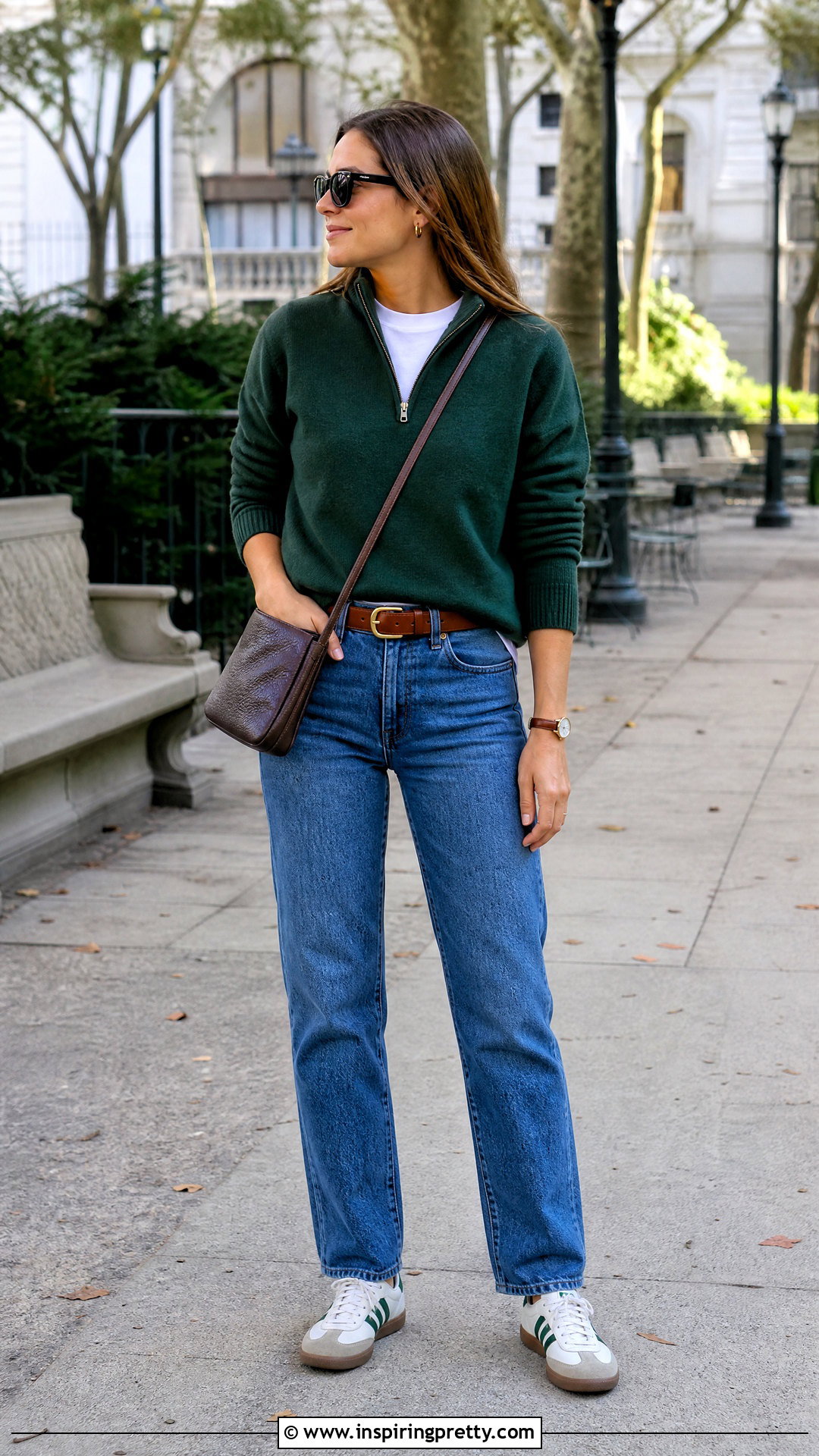 Quarter Zip Sweater Over T Shirt Outfit - 50 layered tops outfit ideas