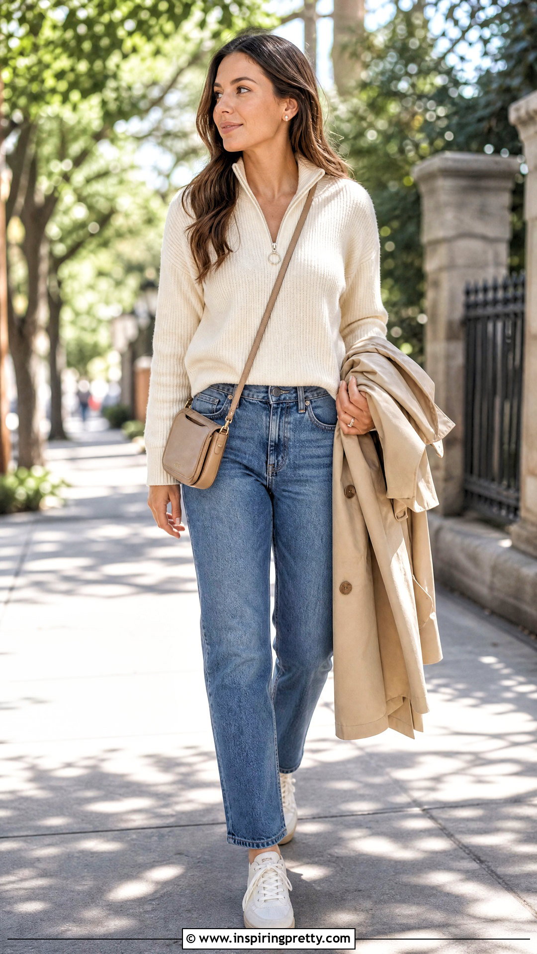 Quarter Zip Top With Straight Jeans - 50 tops designs