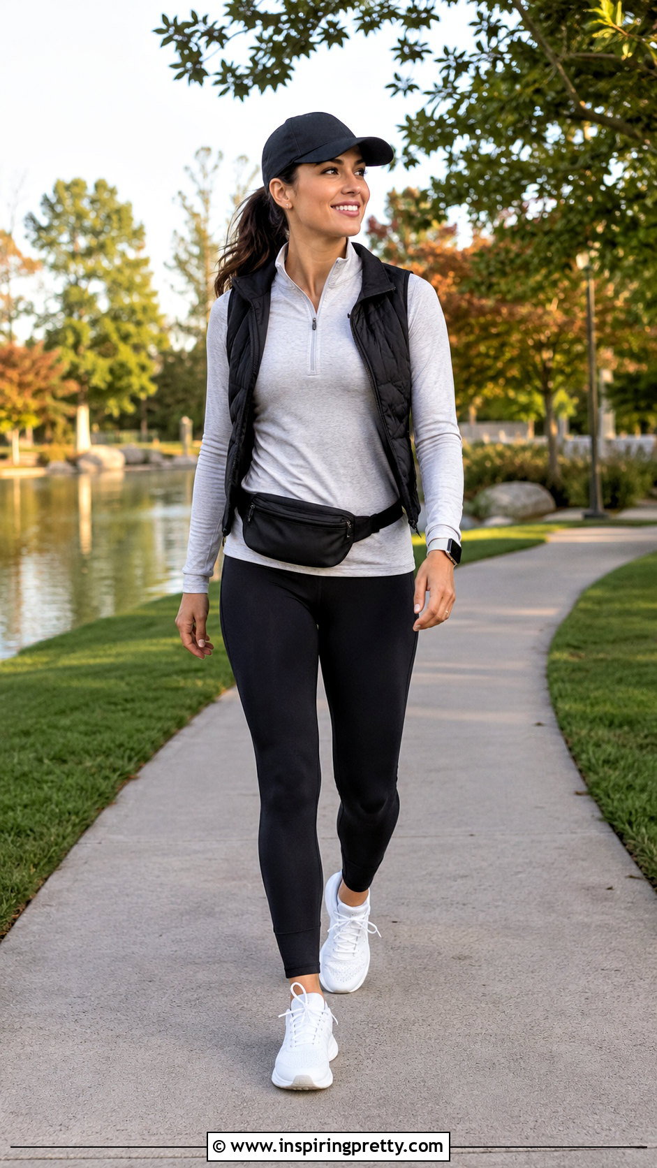 Quarter Zip Workout Top With Black Leggings - 20 best amazon workout tops outfit ideas