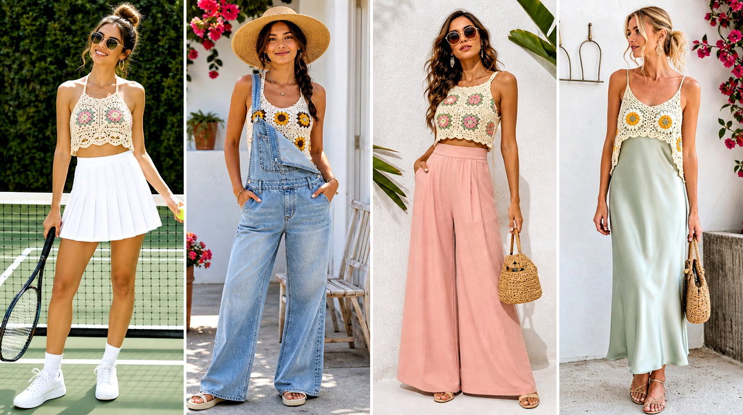 25 Quick Crochet Crop Top Outfit Ideas for Trendy DIY Style