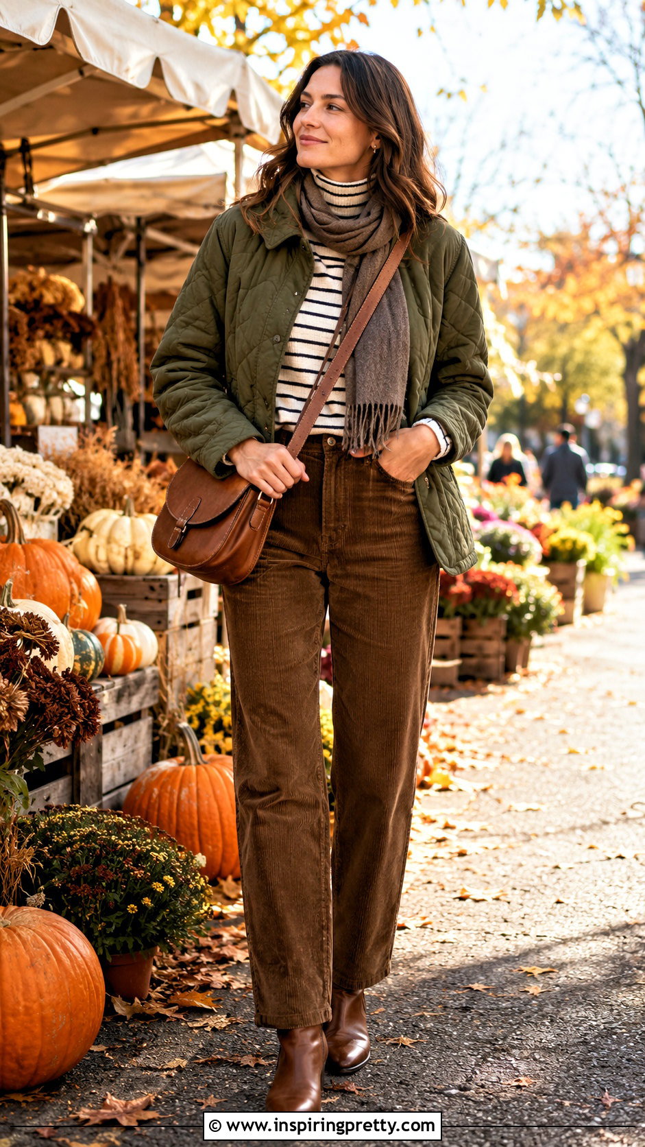 Quilted Jacket And Corduroy Pants Outfit - 50 top ideas