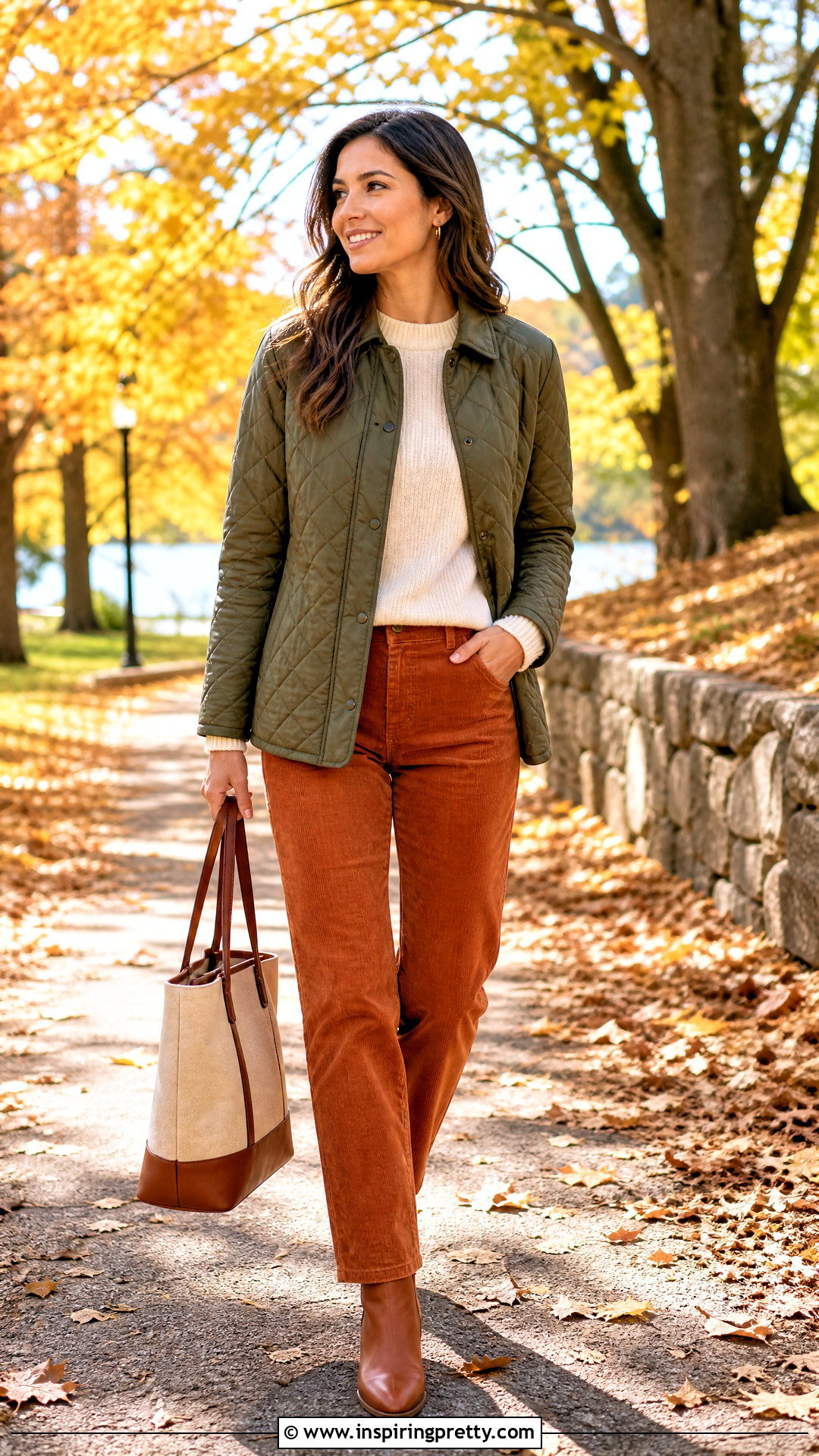 Quilted Jacket and Corduroy Pants Outfit - 50 top styles for ladies