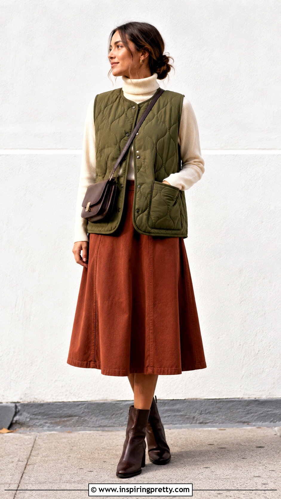 Quilted Vest And Midi Skirt Sewing Look - 50 top nähen ideas