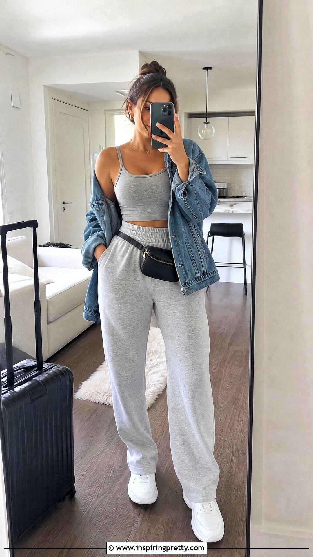 ROMWE Cropped Tank Top With Matching Sweatpants - 20 romwe tank tops outfit ideas