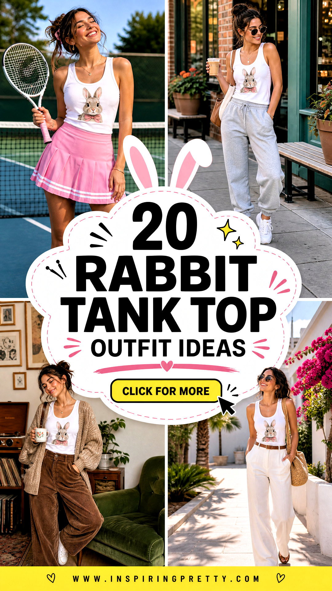 20 Rabbit Tank Top Outfit Ideas for Playful Casual Style - 20 Rabbit Tank Top Outfit Ideas for Playful Casual Style