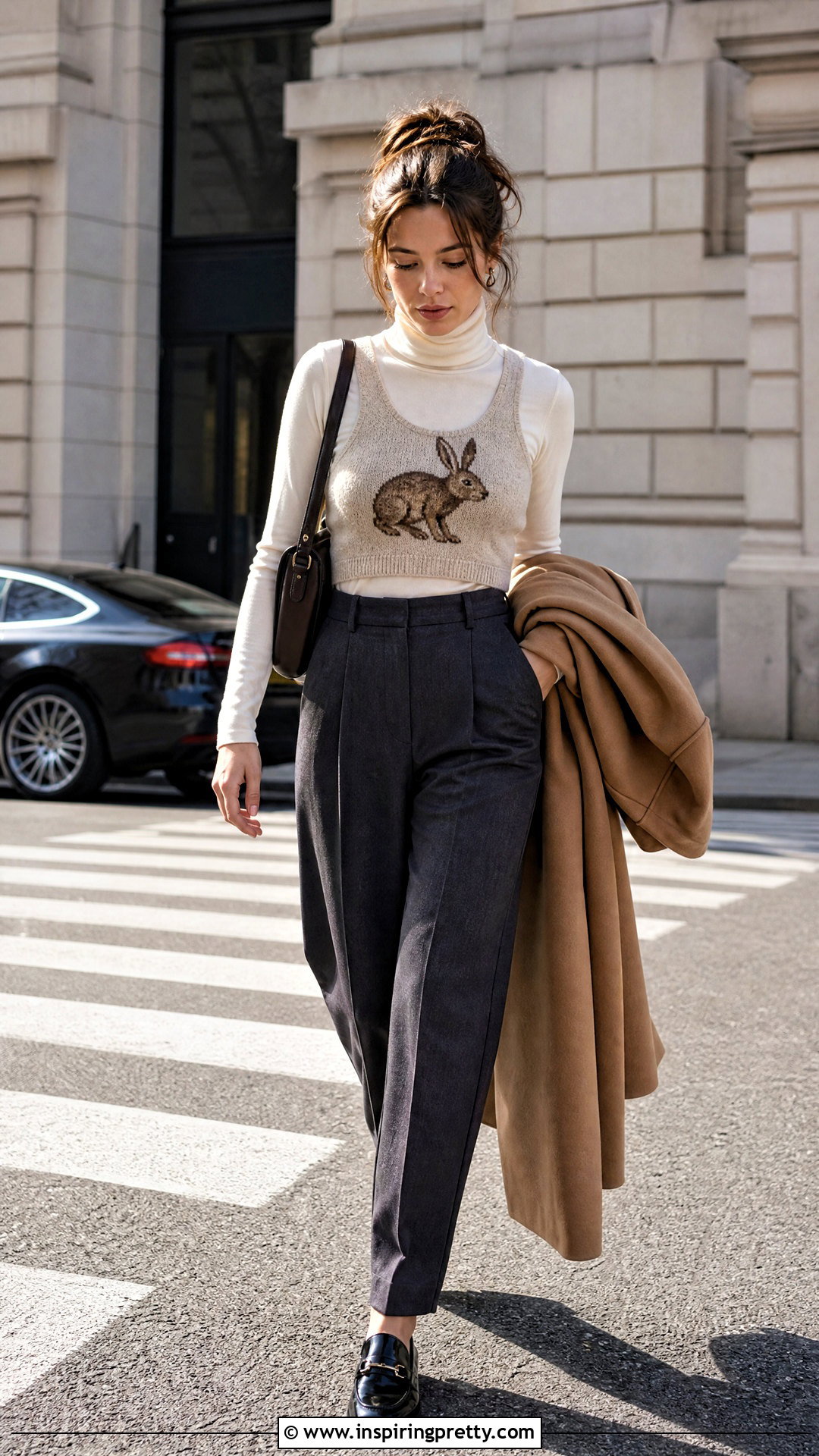Rabbit Tank Top Over A Fitted Turtleneck - 20 rabbit tank top outfit ideas