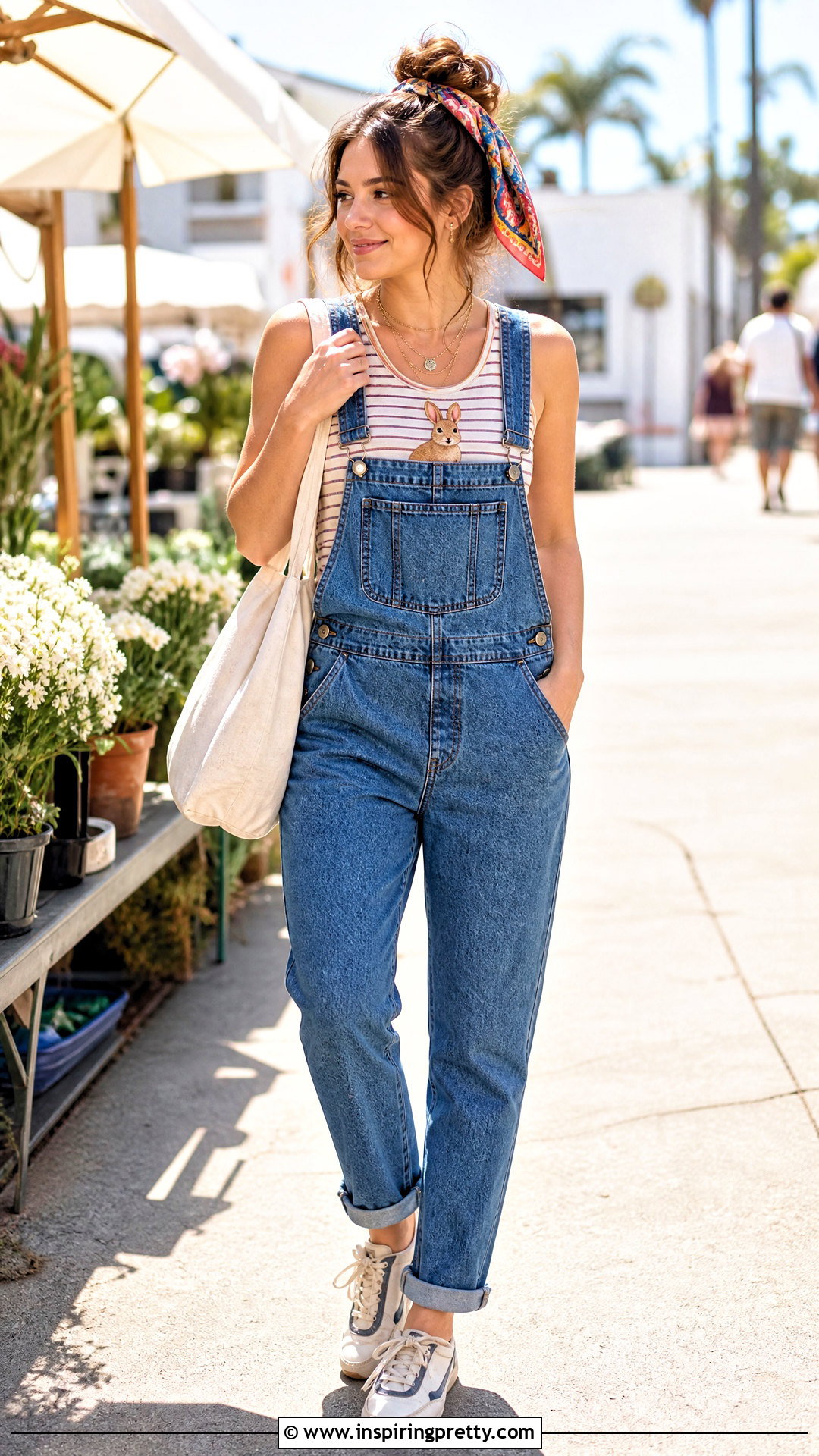 Rabbit Tank Top With Denim Overalls - 20 rabbit tank top outfit ideas