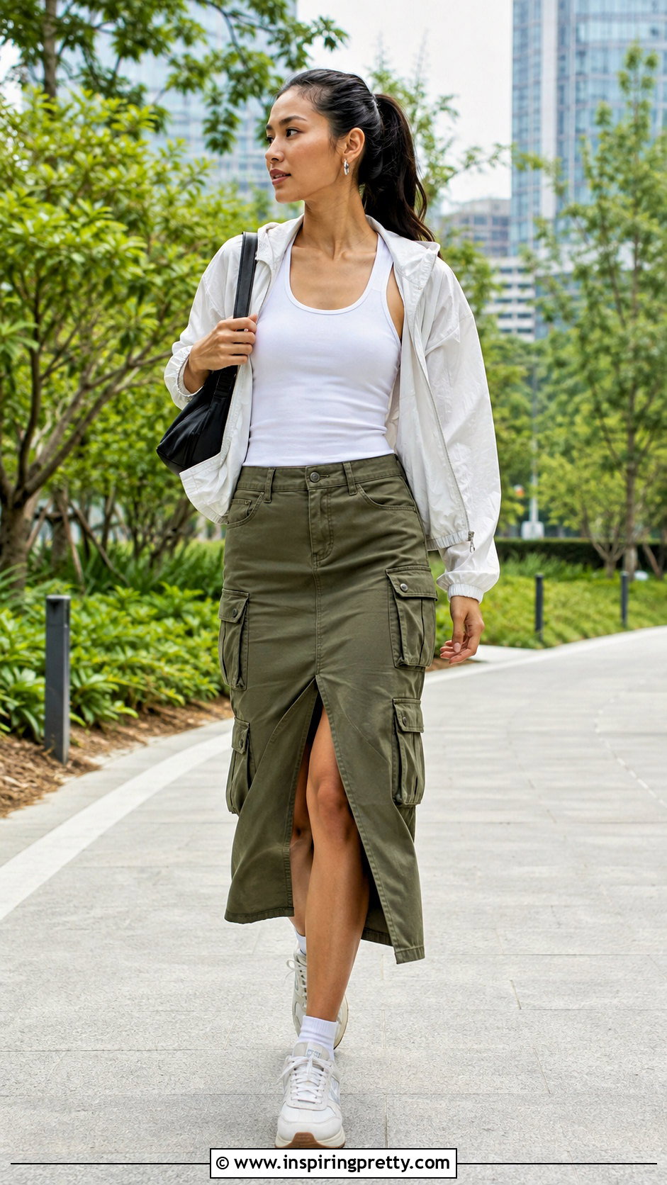 Racerback Tank And Cargo Skirt Outfit - 50 must have tops outfit ideas
