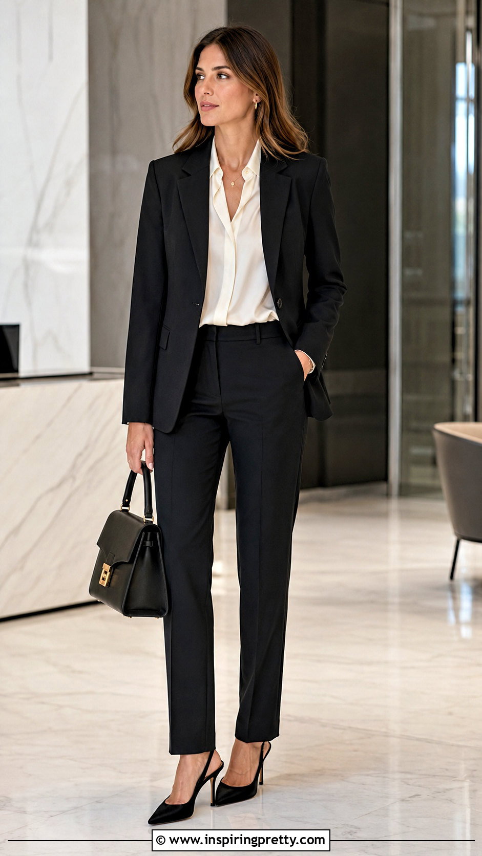 Rag and Bone Silk Blouse With Tailored Pants - 20 rag and bone tops outfit ideas