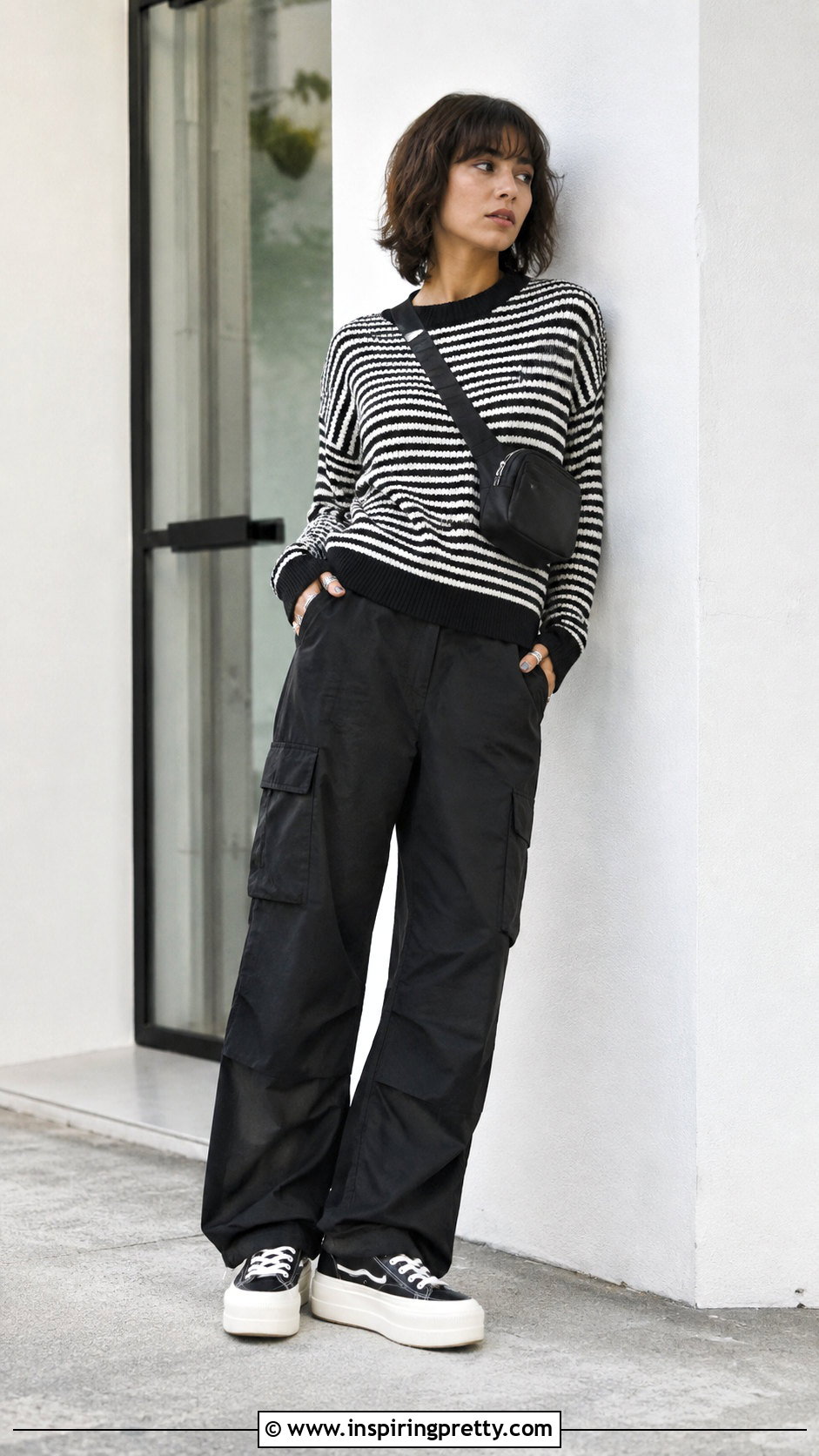 Ragged Priest Striped Knit Top With Cargo Pants - 20 Ragged Priest Top outfit ideas