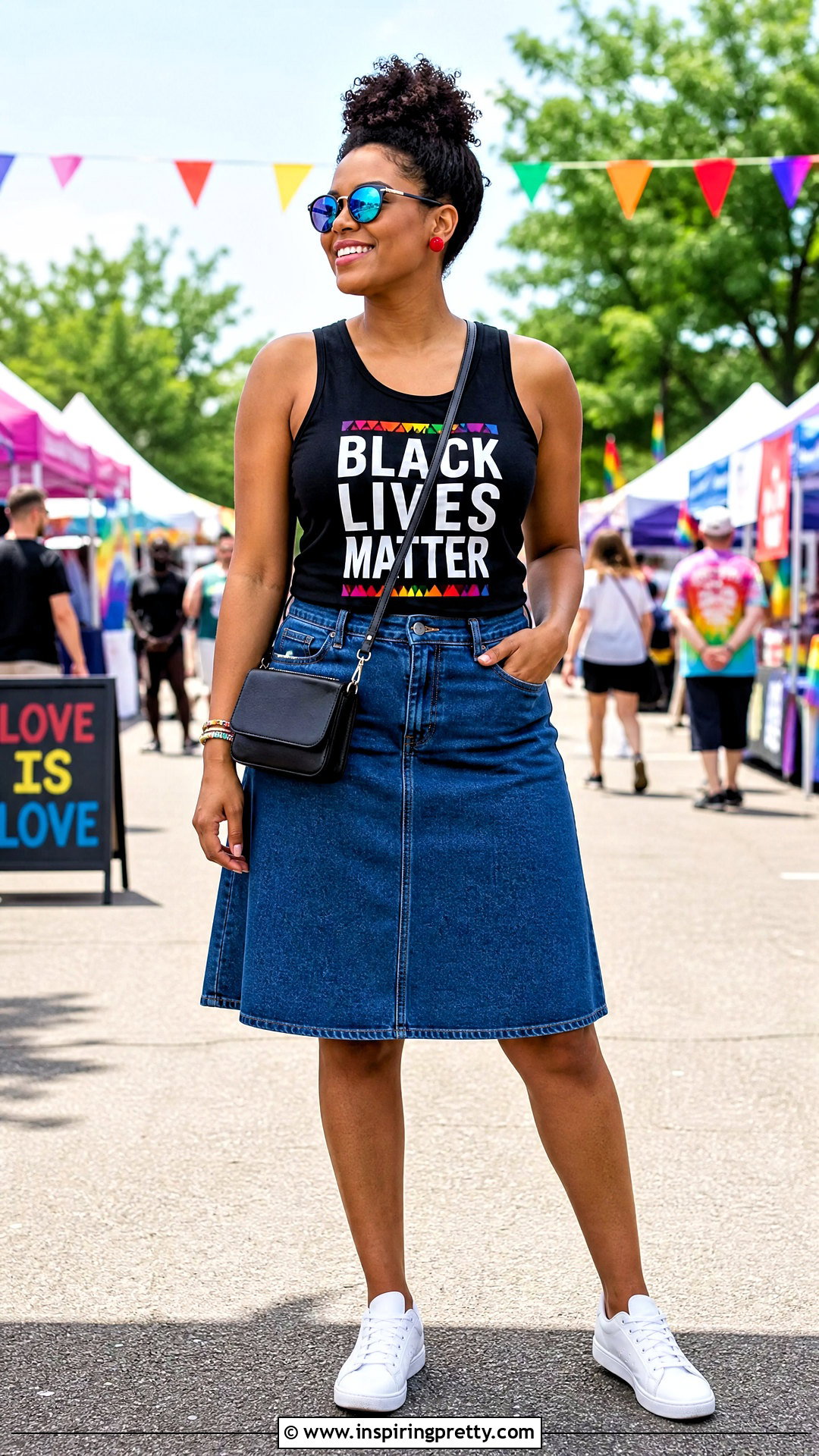 Rainbow Black Lives Matter Tank With Denim Skirt - 20 black lives matter tank tops