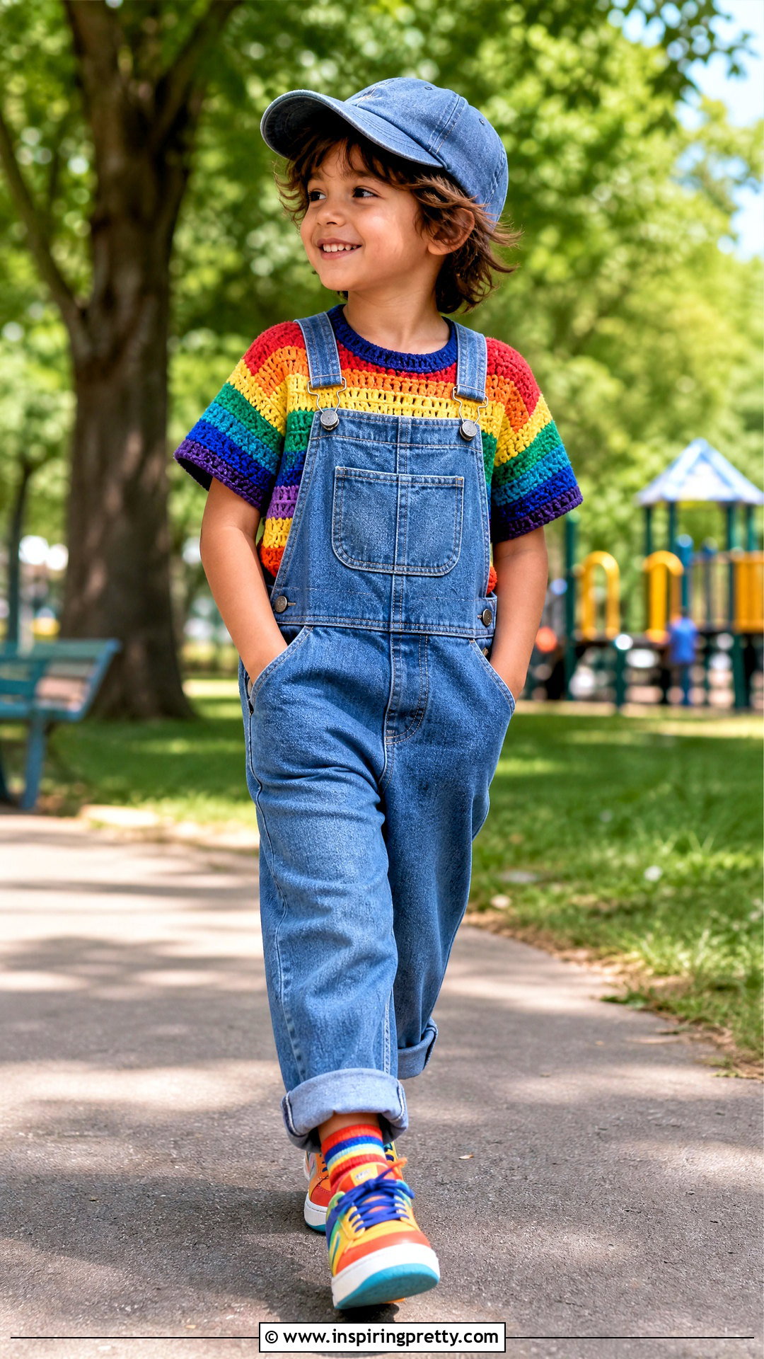 Rainbow Crochet Top With Overalls - 50 crochet top for kids