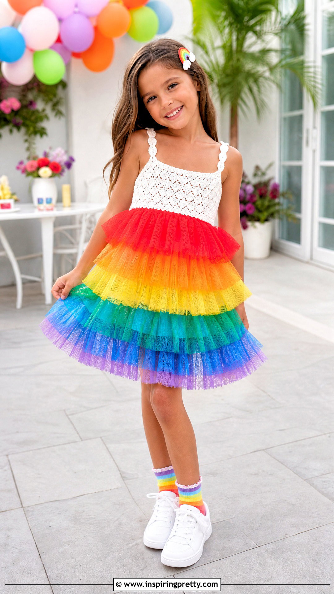 Rainbow Crochet Tutu Top Dress - 20 crochet tutu top ideas
