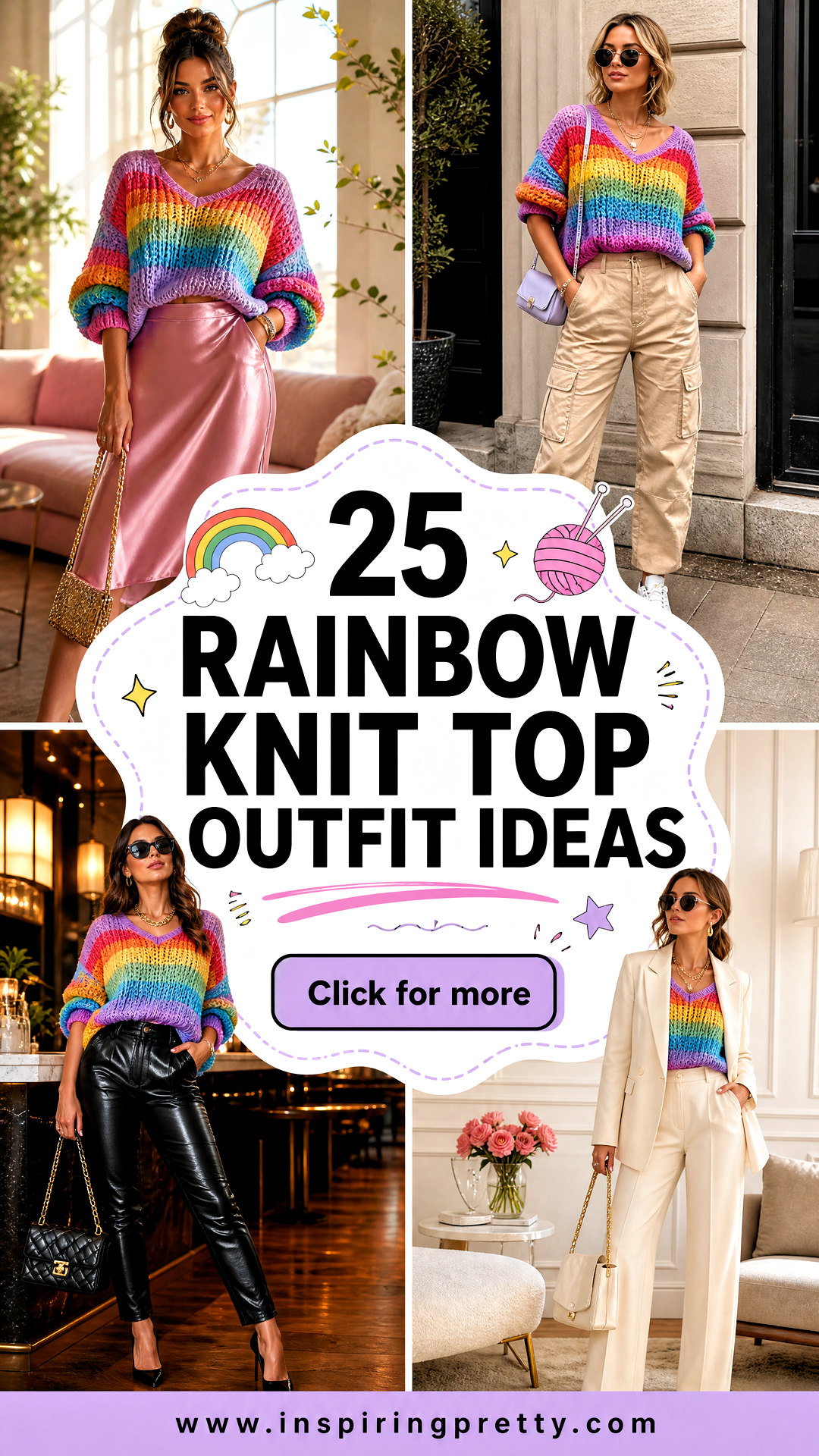 25 Rainbow Knit Top Outfit Ideas for Colorful Cozy Style - 25 Rainbow Knit Top Outfit Ideas for Colorful Cozy Style
