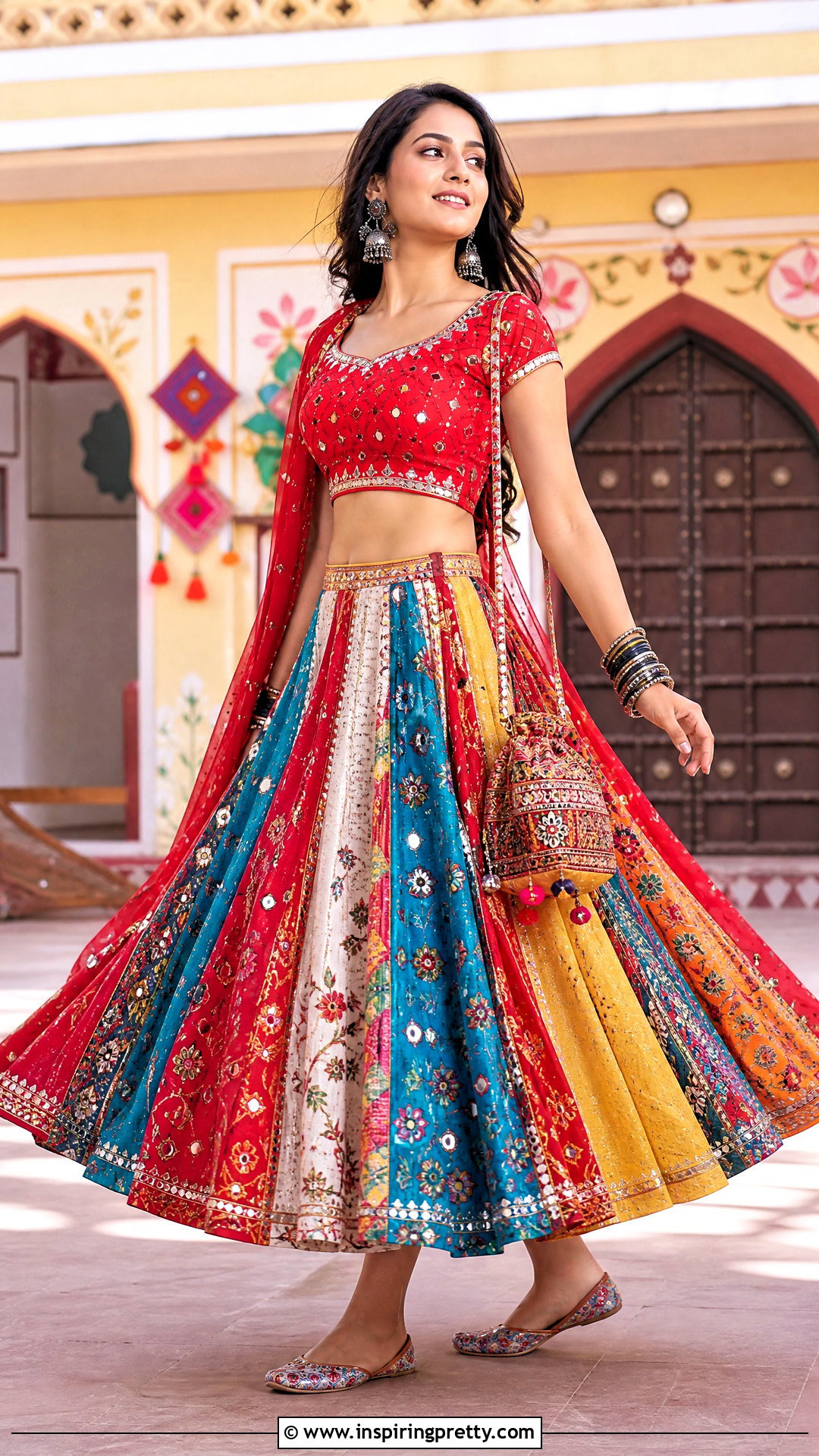 Rajasthani Skirt And Mirror Blouse - 50 skirt and top traditional outfit ideas