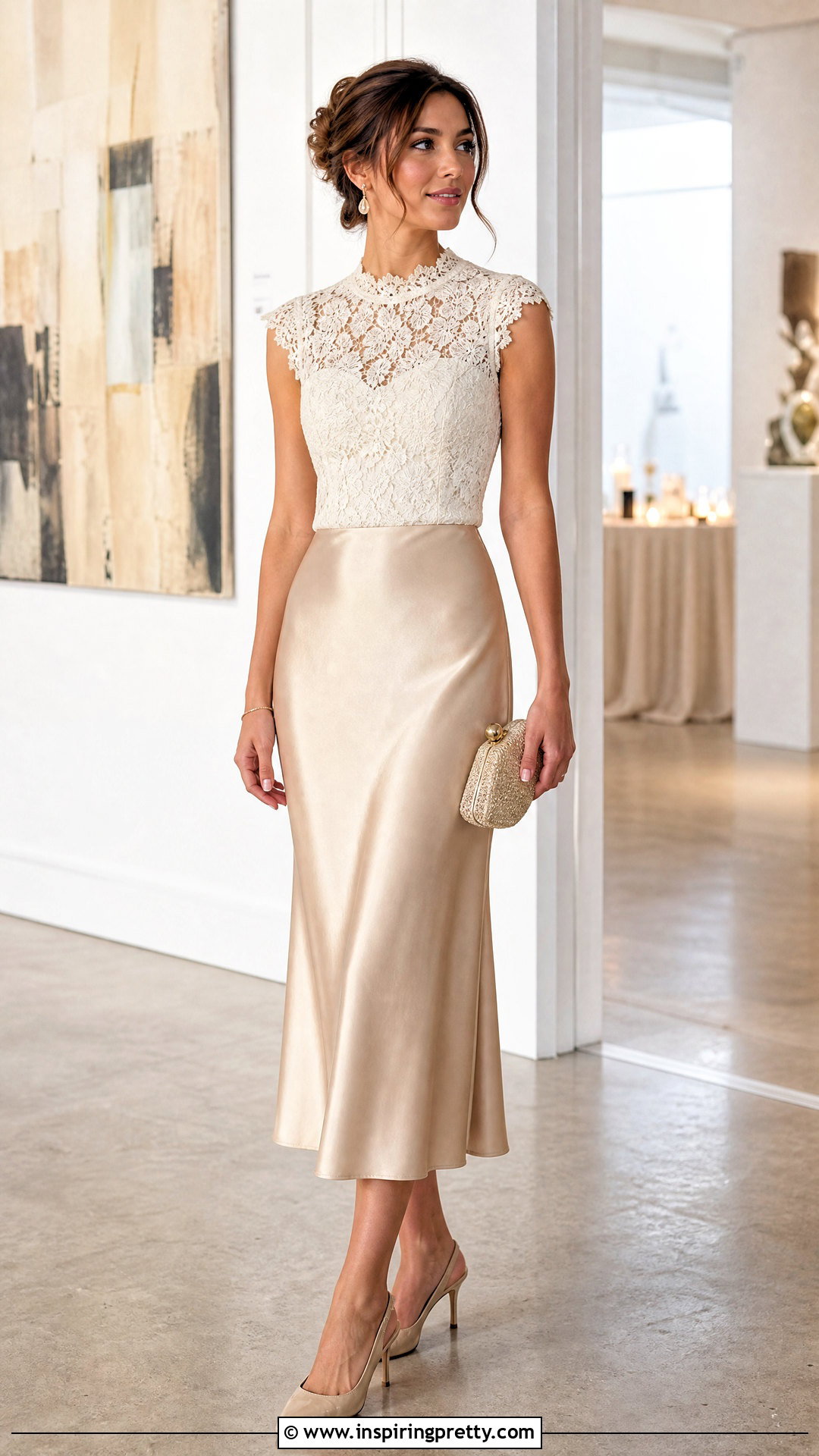 Ralph Lauren Lace Top With Satin Midi Skirt - 25 ralph lauren lace top outfit ideas