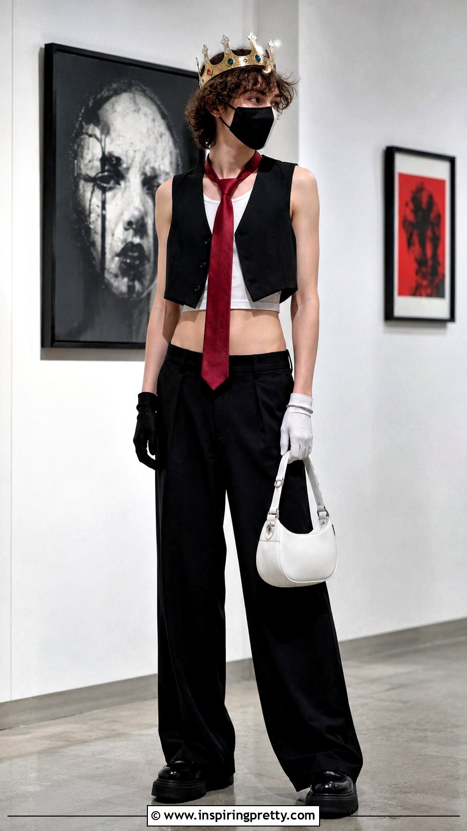 Ranboo Cropped Vest With Wide Leg Trousers - 20 ranboo in a crop top outfit ideas
