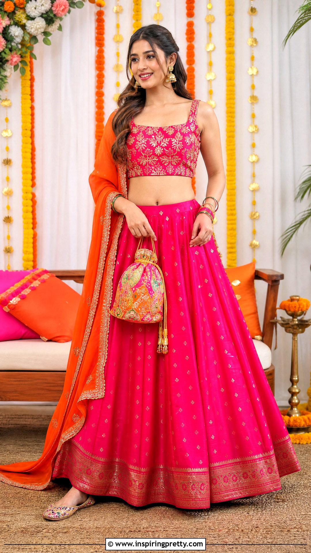 Rani Pink Crop Top Lehenga - 50 crop top lehenga designs